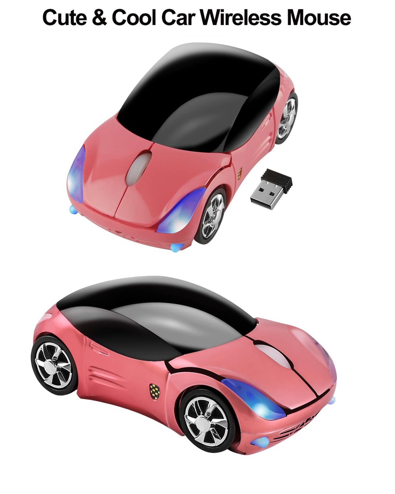 Wireless Mouse Cute Sport Car Shape Mouse Optical Ergonomic Gaming Mice Mini ...