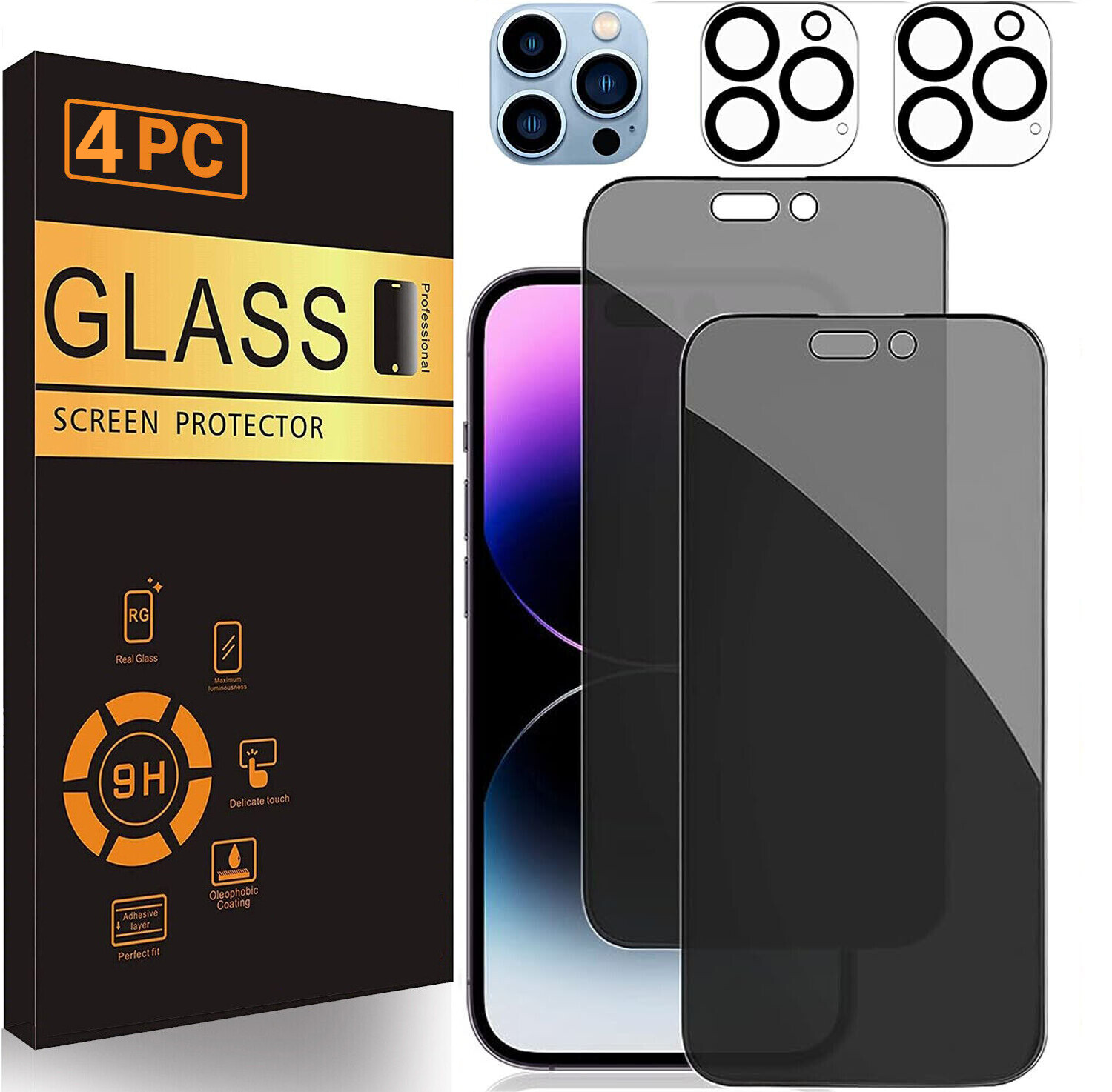 For iPhone 17e 17 16 15 14 Pro Max Privacy Anti-Spy Glass Screen Lens Protector