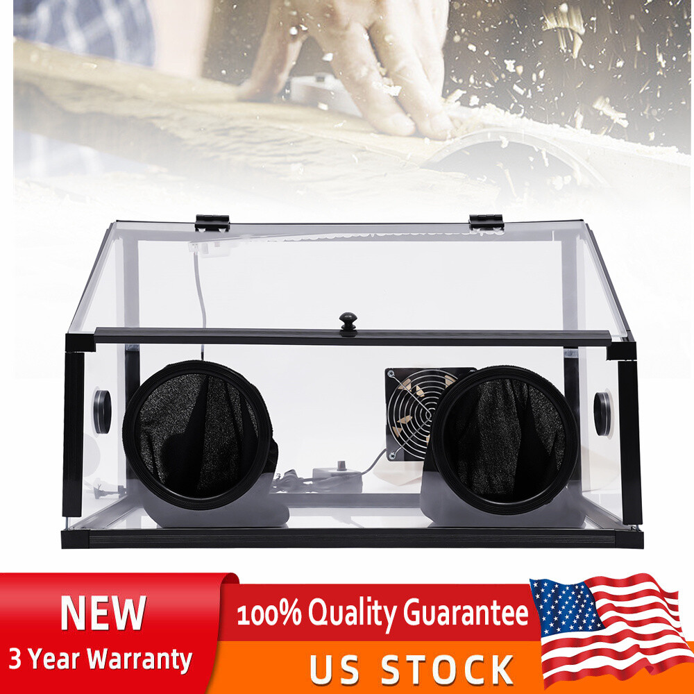 Fully Enclosed Electric Grinding Table Polisher Dust Box Acrylic Cover+LED Light