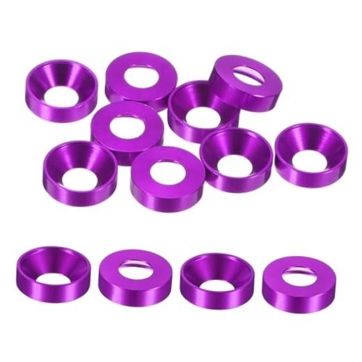 10-Pack M8 Countersunk Finish Washers, Hole Dia 0.31"/8mm Alloy Aluminum