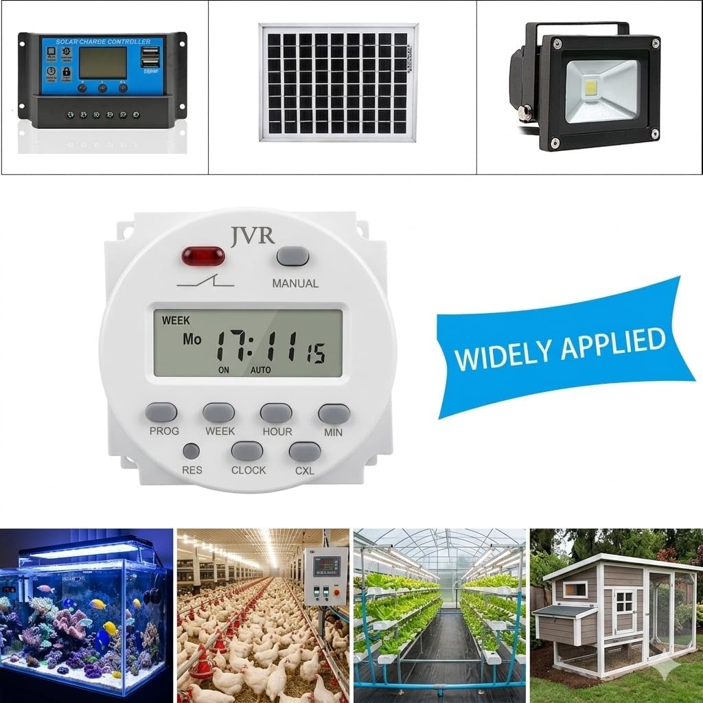 12V Timer Switch - Programmable, DC/AC/Solar Battery Powered | 12 Volt JVR Time