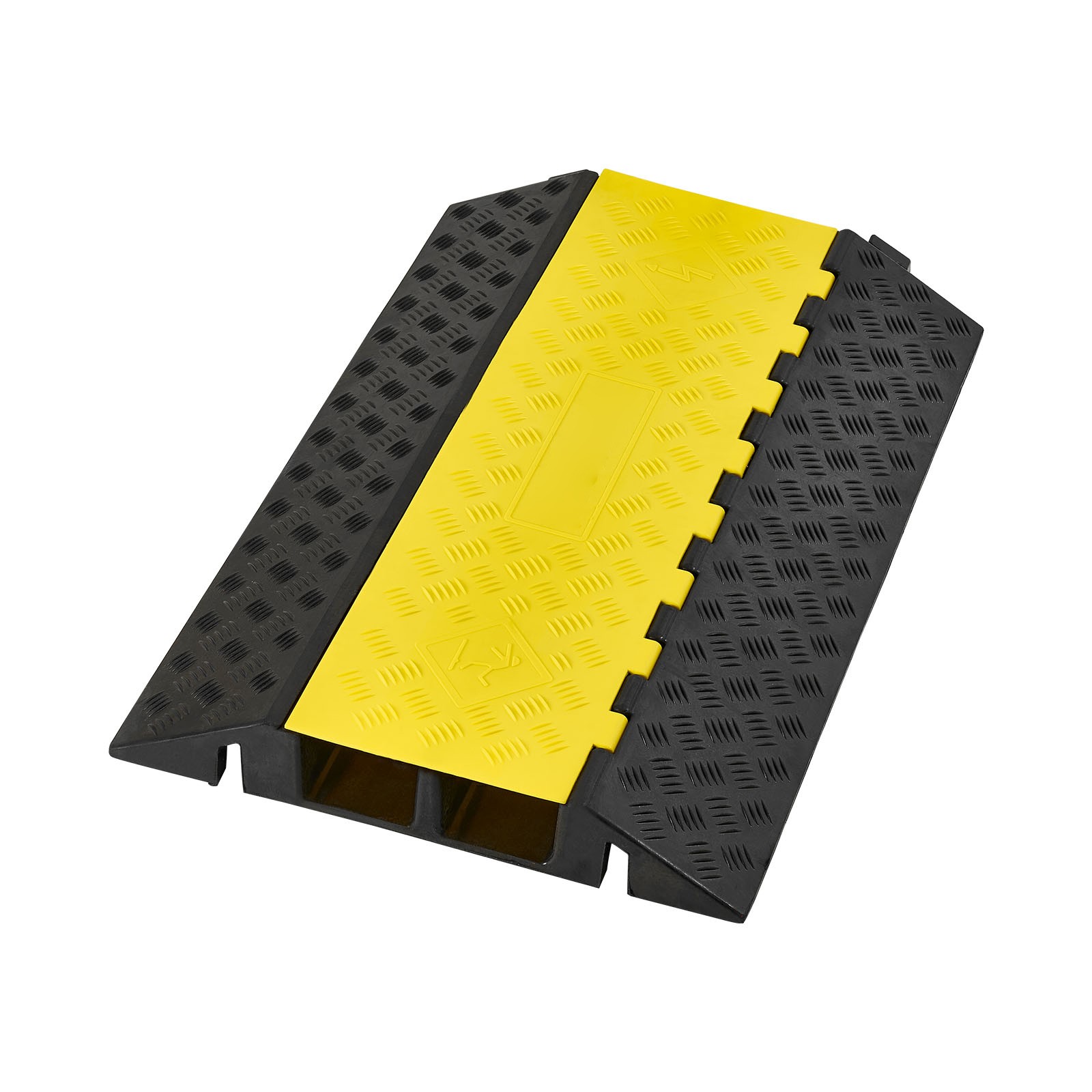 Uimoso Rubber Cable Ramp with 2 Channels, 22000 lbs Axle Load Capacity