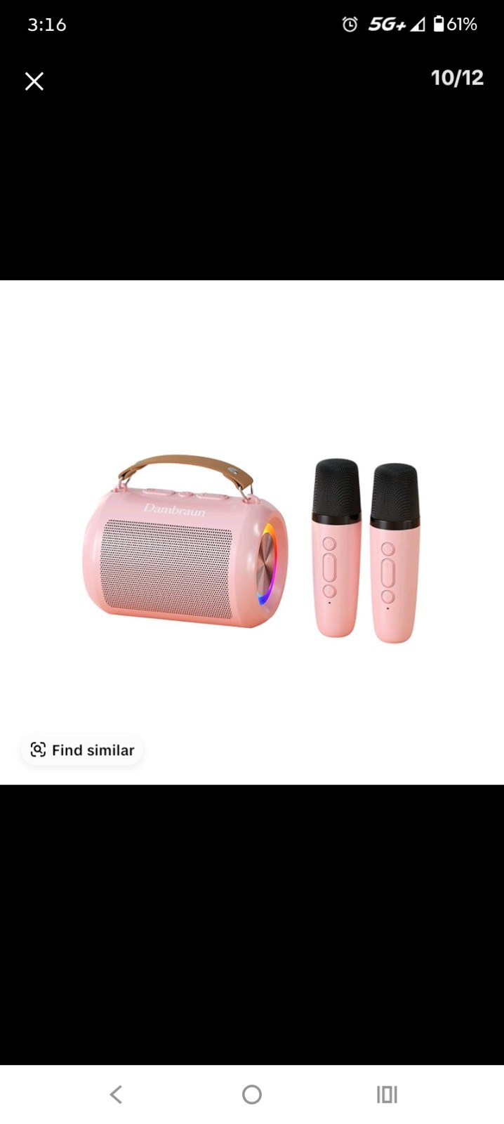 Claisson Portable Wireless Karaoke Speaker With 2 Microphones Pink