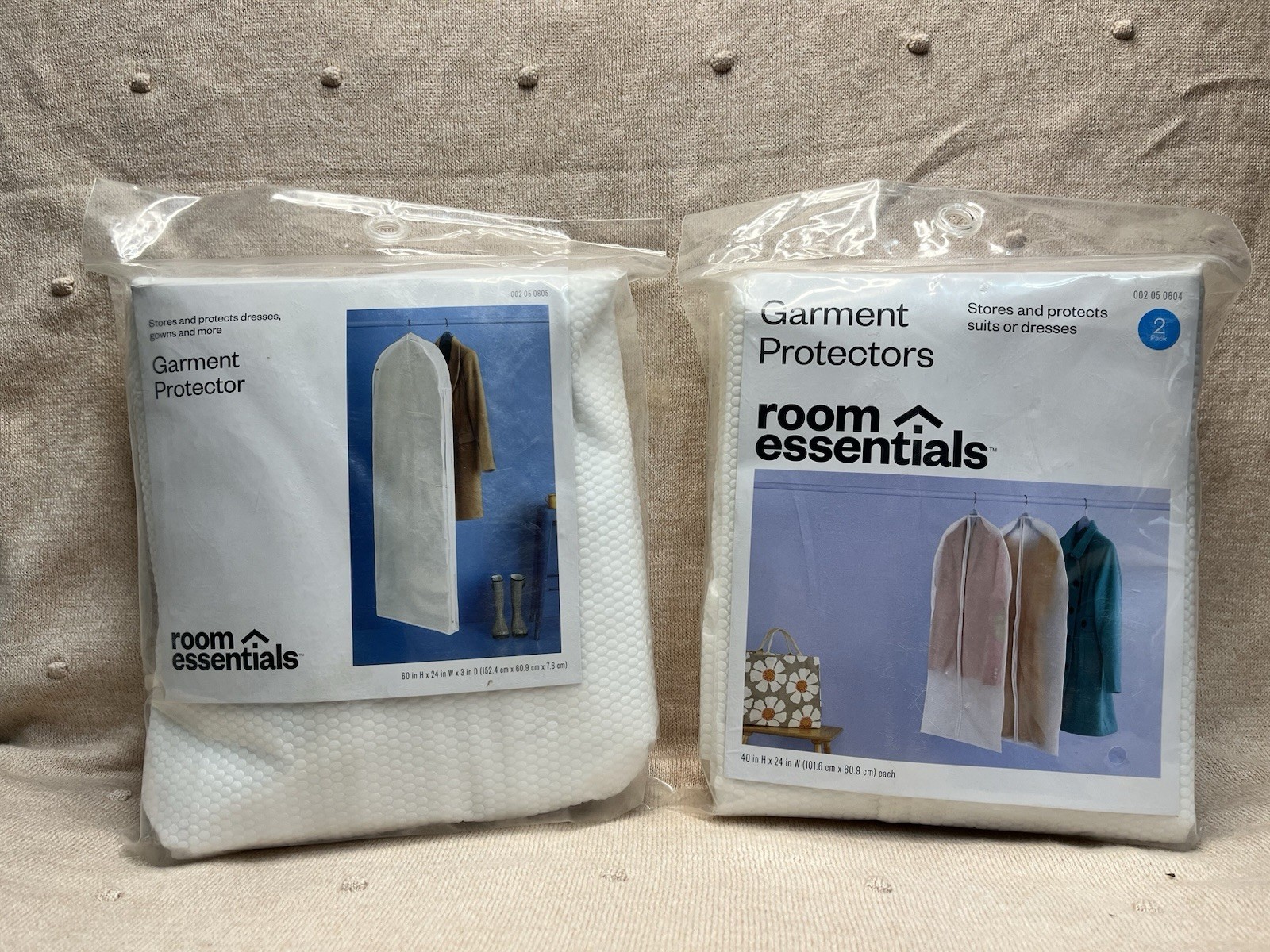 Target Room Essentials Garment Protector Bags: 2 Packs; 2 - 40in , 1 - 60in