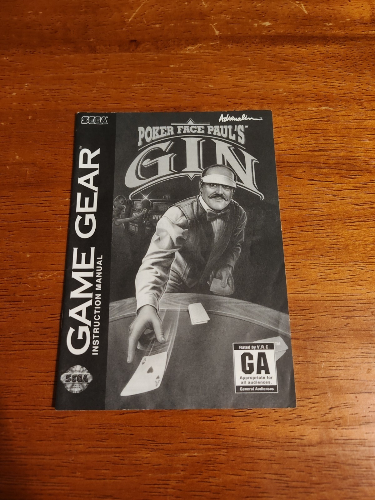 Gin Instruction Booklet Game Gear