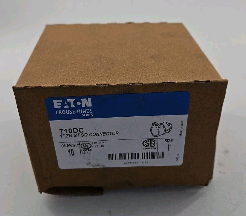 Eaton - 710DC - 1" Zinc Straight Squeeze Connector - Box of 10