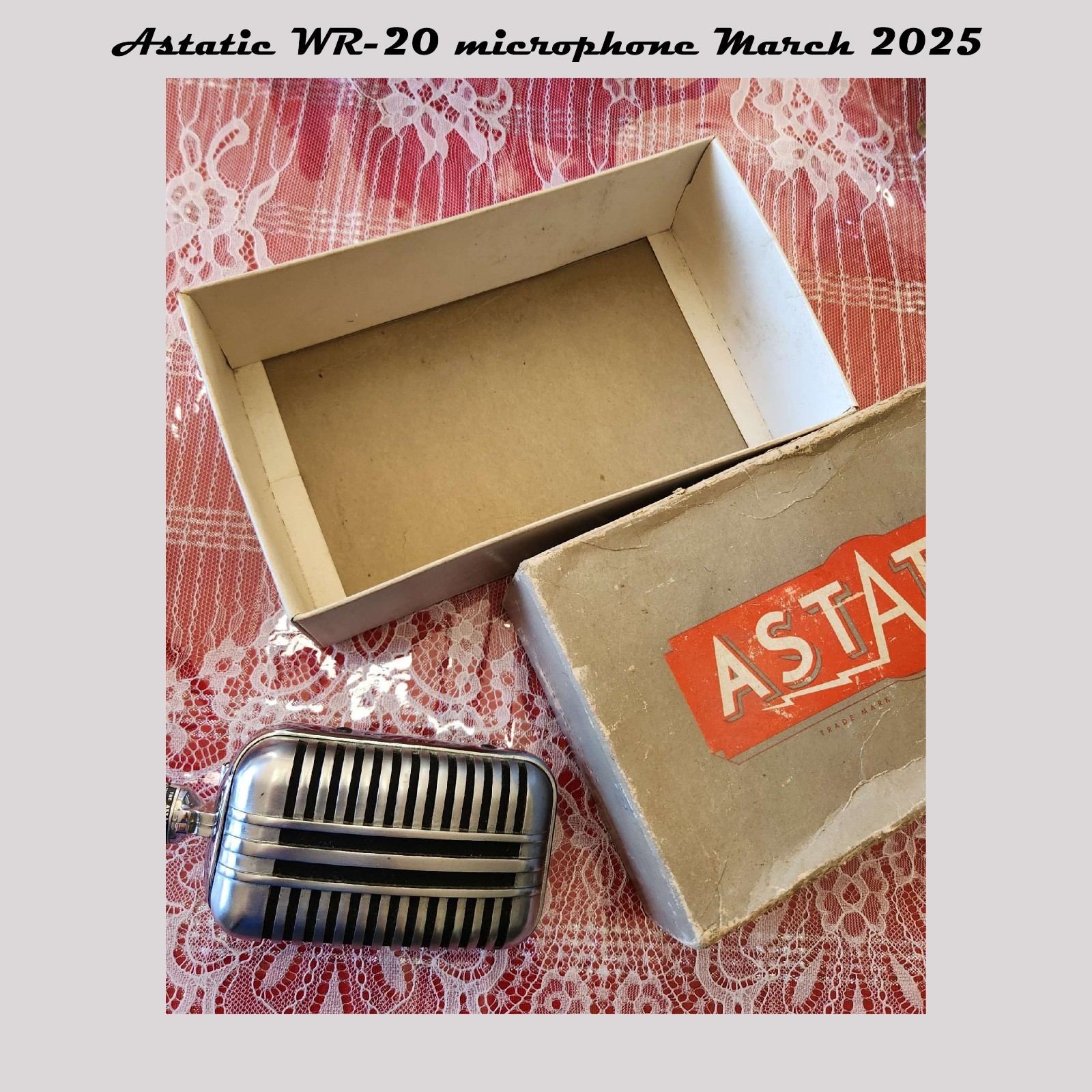 Astatic WR-20 Dual Crystal Microphone. Untested. Original Box with Extras