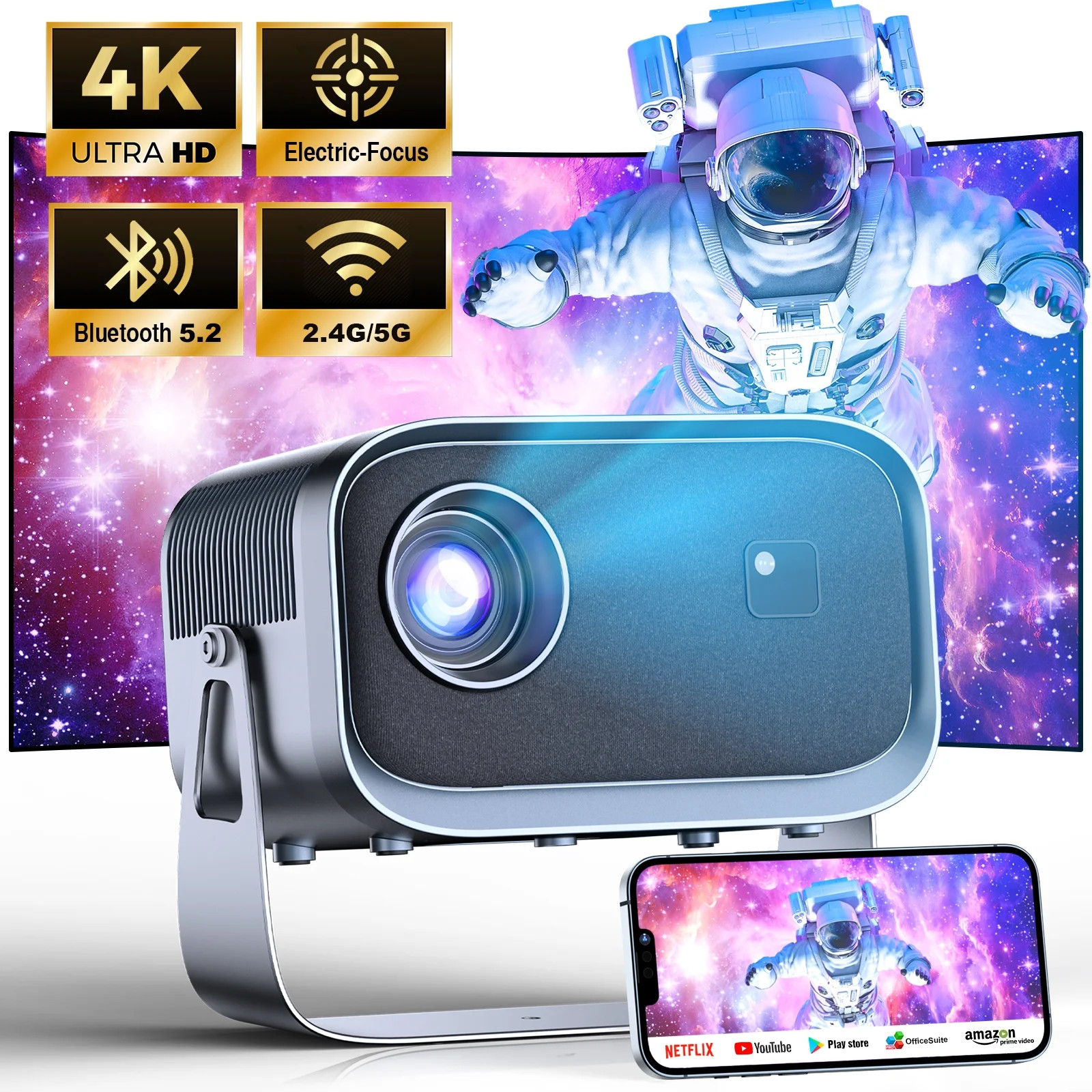 Losei 150" Class FHD (1080p) LED Projector (K6)