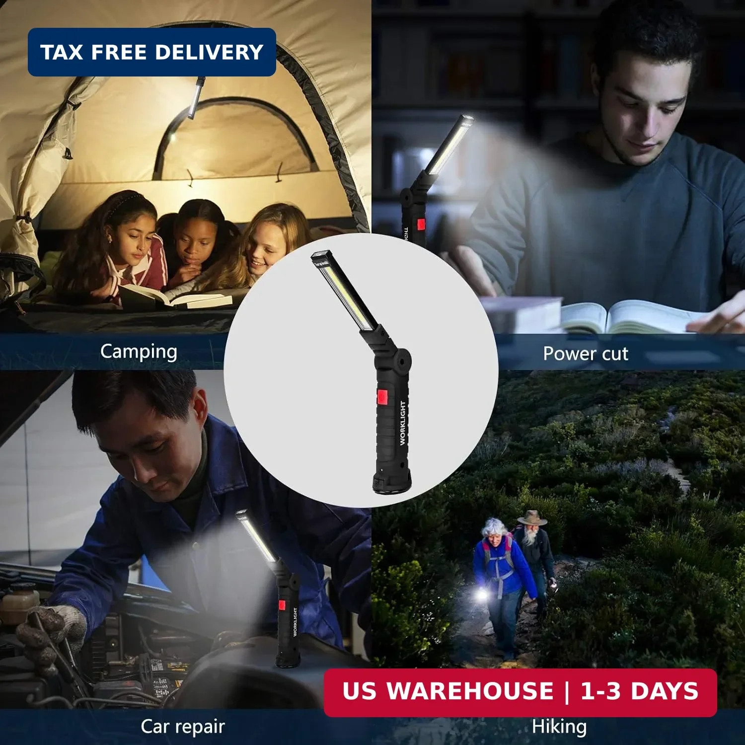 Lmaytech Tool Gifts for Men 2Pack Rechargeable LED Work Lights with Magnetic Bas