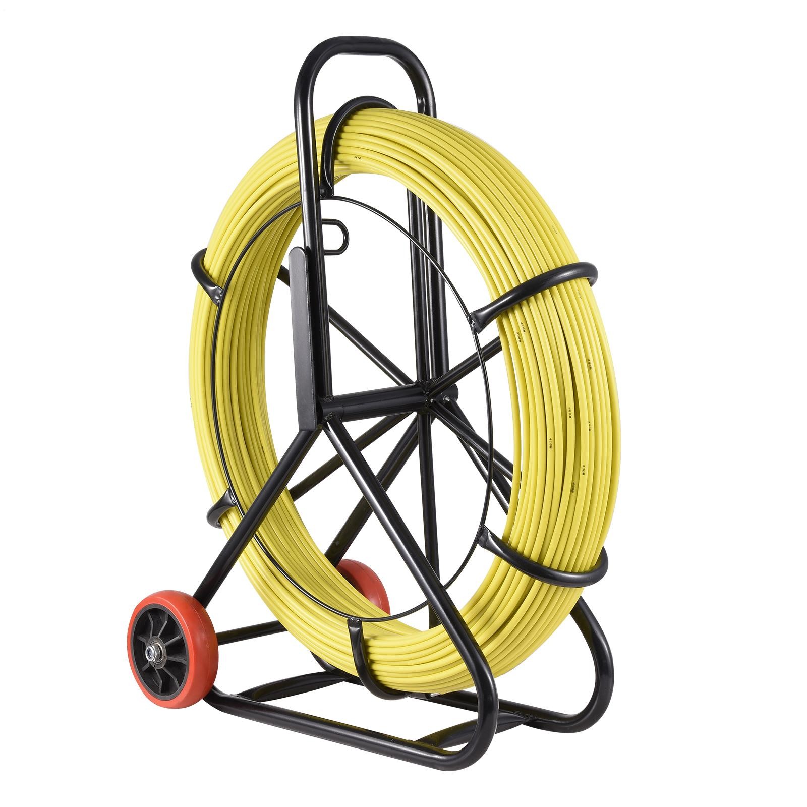 Fish Tape Puller Fiberglass 492 ft 3/10 in Wire Cable Running Duct Rodder