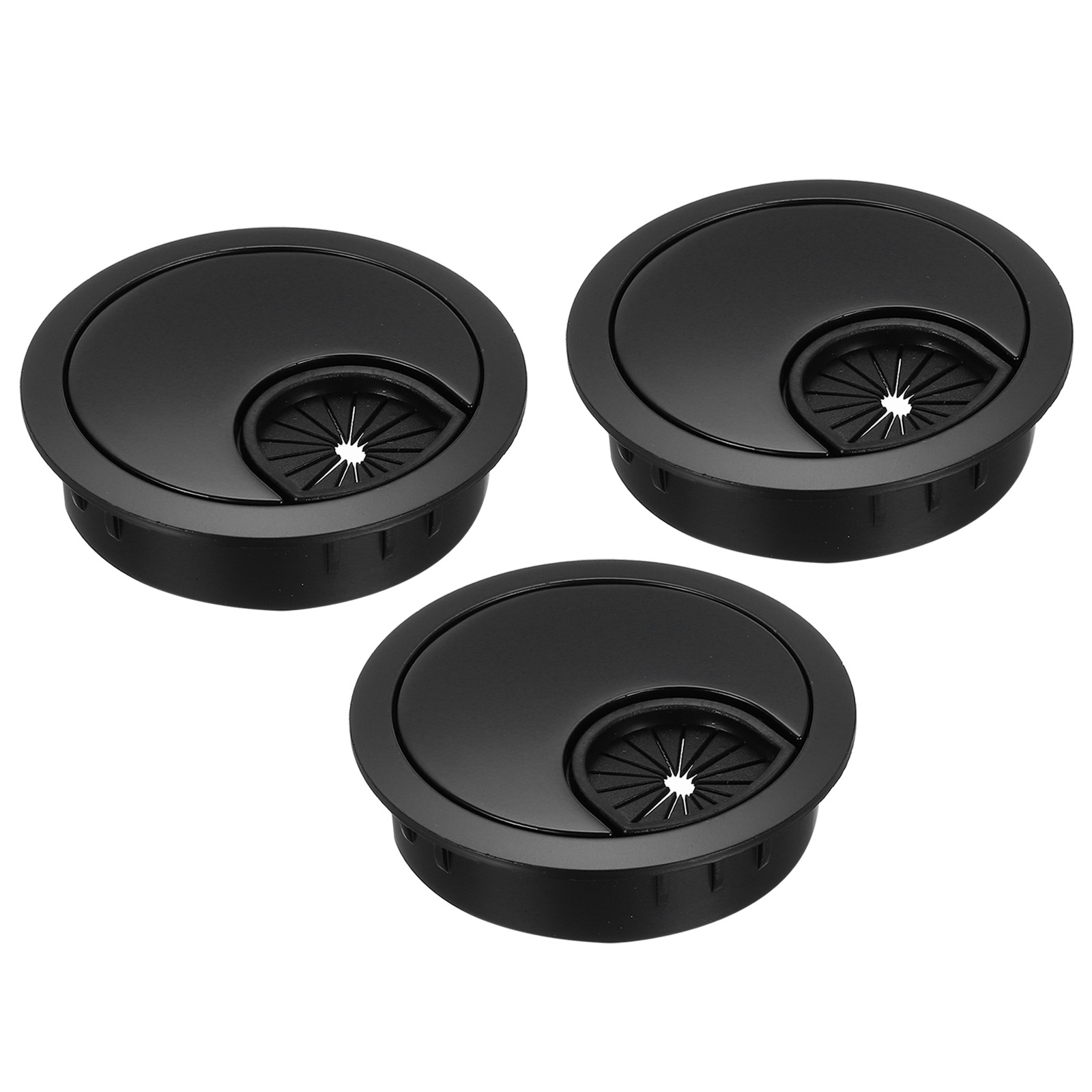 3 Pcs Desk Grommet 1.8 Inch,Zinc Alloy Desk Hole Cover,45mm,Black