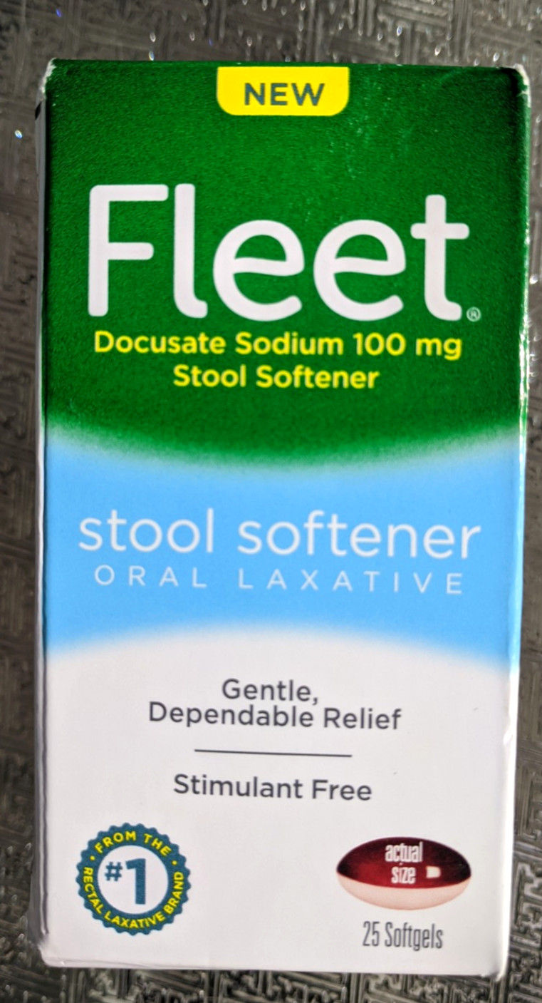 3 PACK Fleet Laxative Stool Softener Oral Laxative for Constipation- 75 softgels