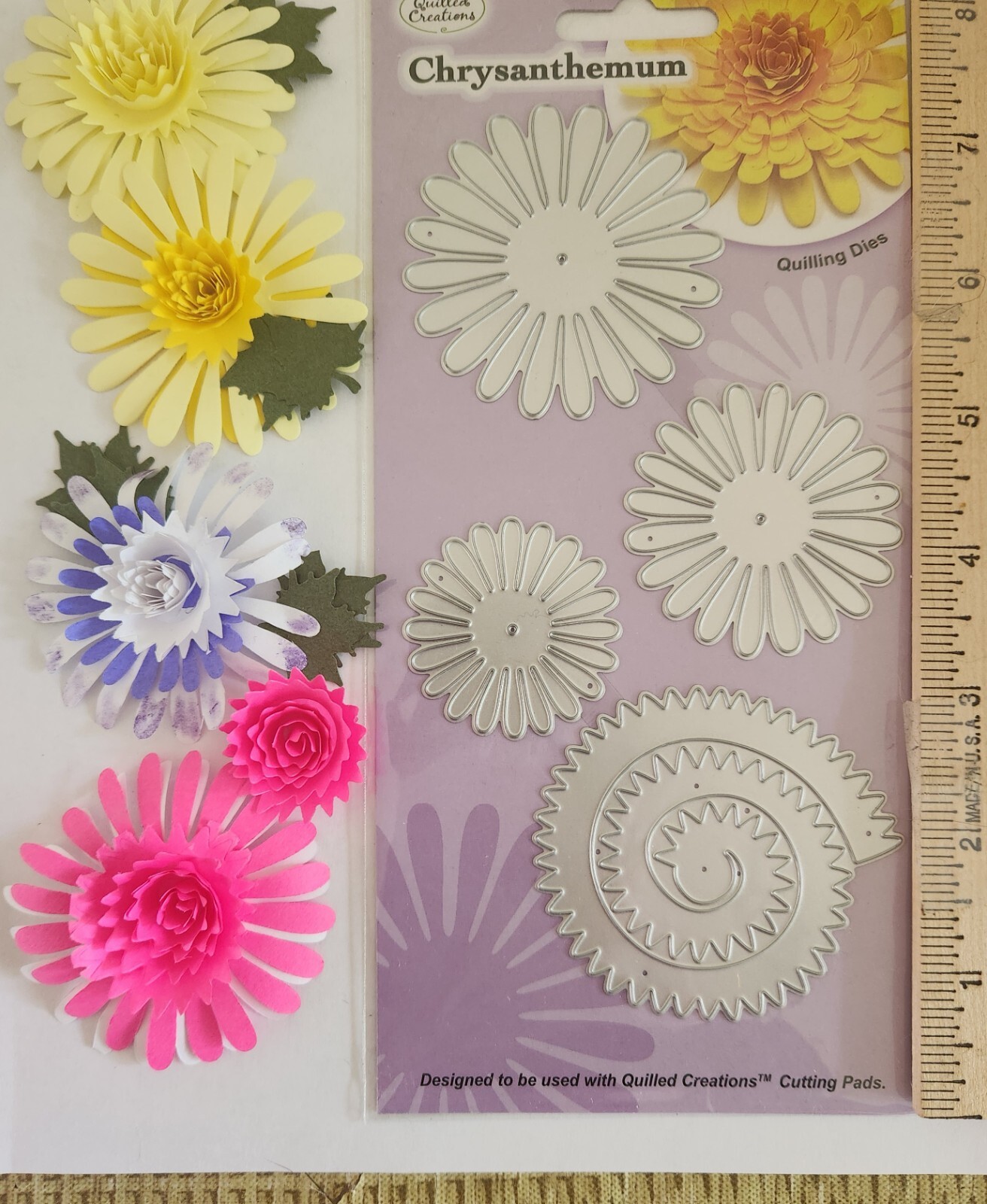 Thin Flower Die For Quilling + Floral Punch NEW CHRYSANTHEMUM  Fr Ship