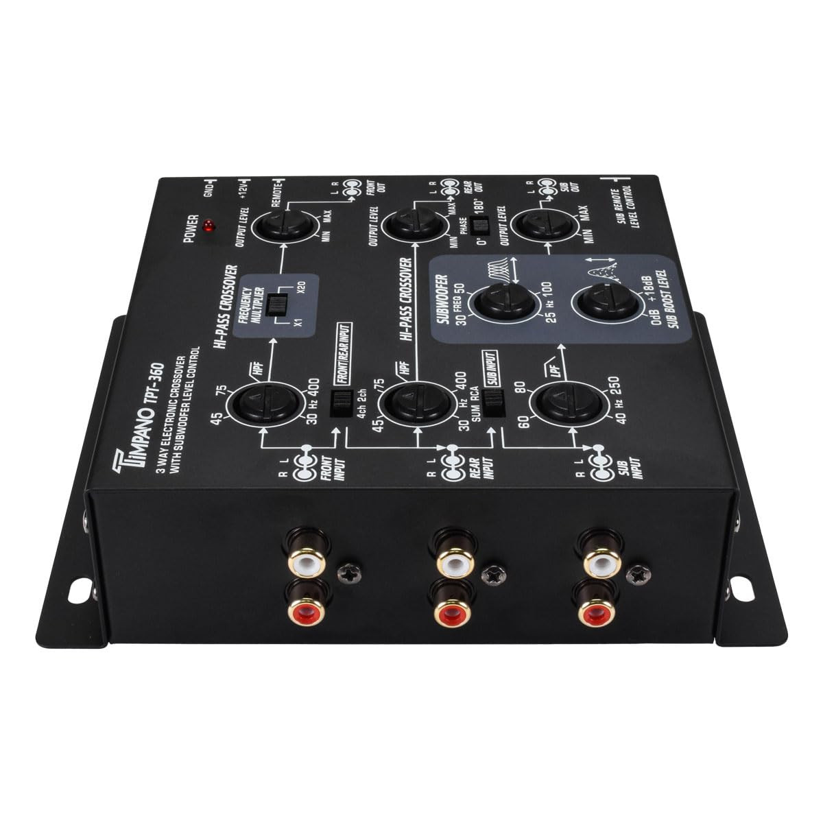 3-Way Electronic Crossover Remote Subwoofer Control Equalizer TPT-360