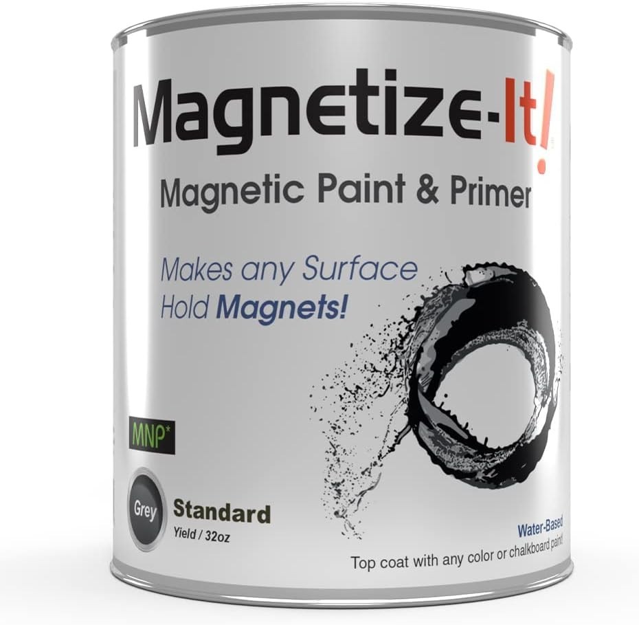 32oz Magnetic Paint & Primer - Create Interactive Walls with Water Resistance