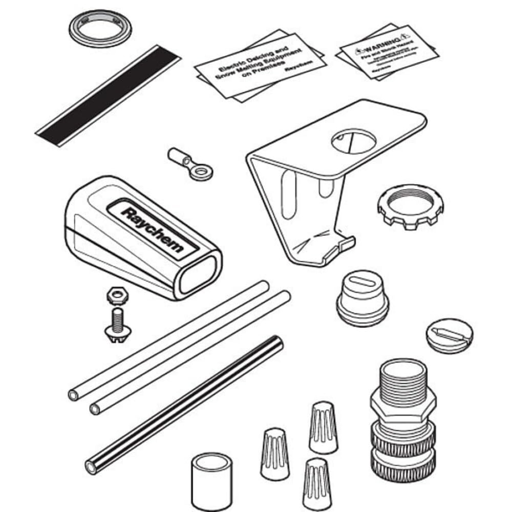 Raychem Permanent Power Connection Kit, For Use With 10"L x 6"W x 2"H, Silver