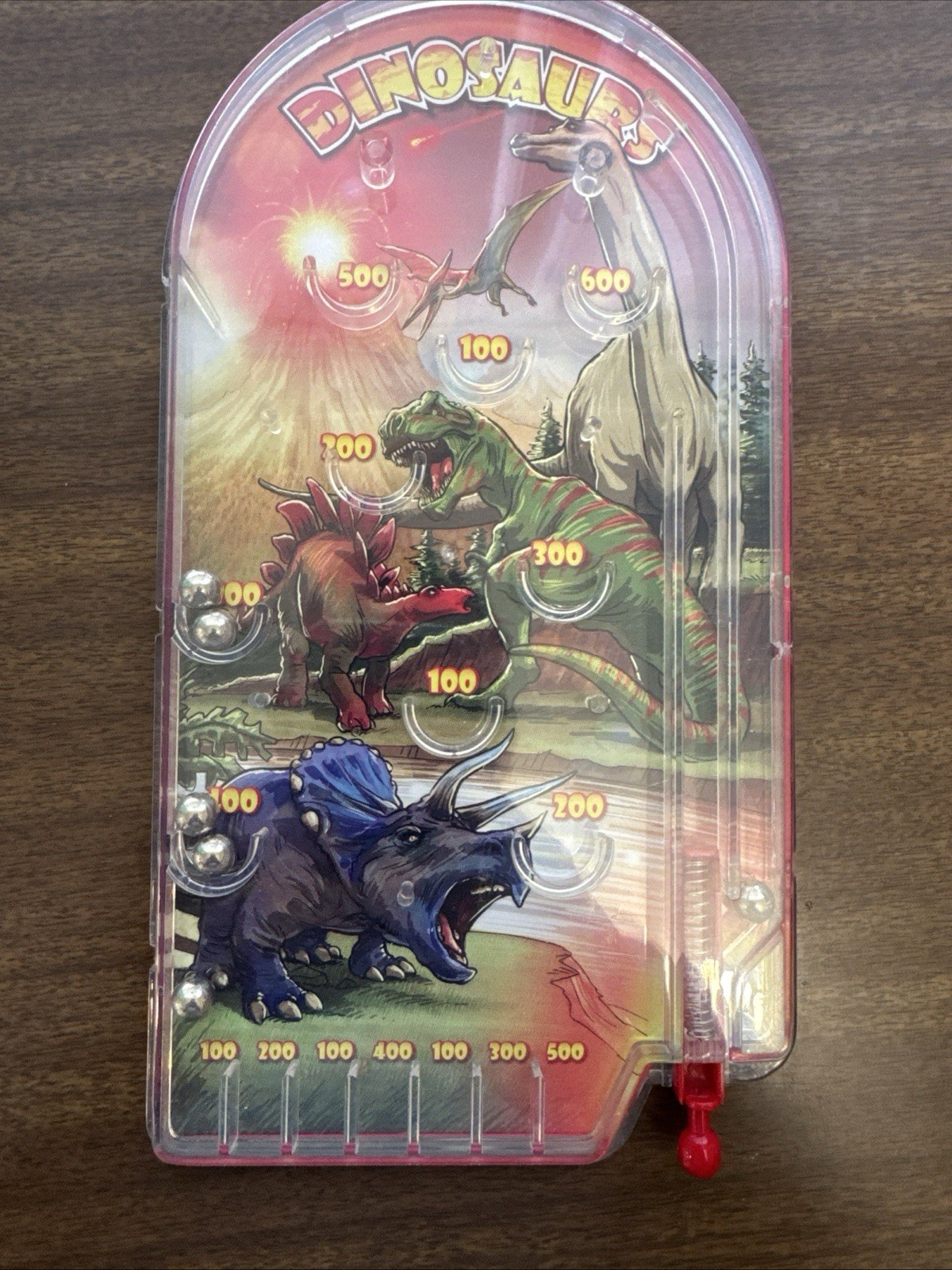 Schilling Dinosaur Handheld Pinball Machine 9.5”T Arcade Games
