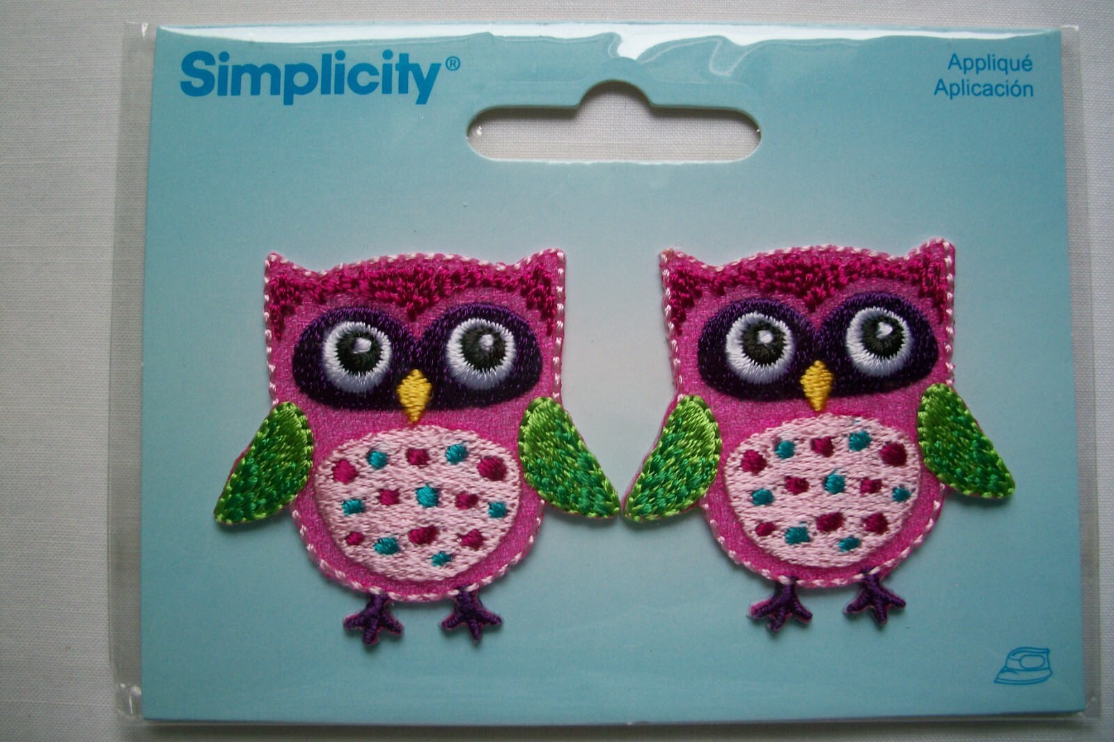 2 Adorable Pinkish Owls Embroidered Sew-on/Iron On Applique Approx. 1 1/2" W & L