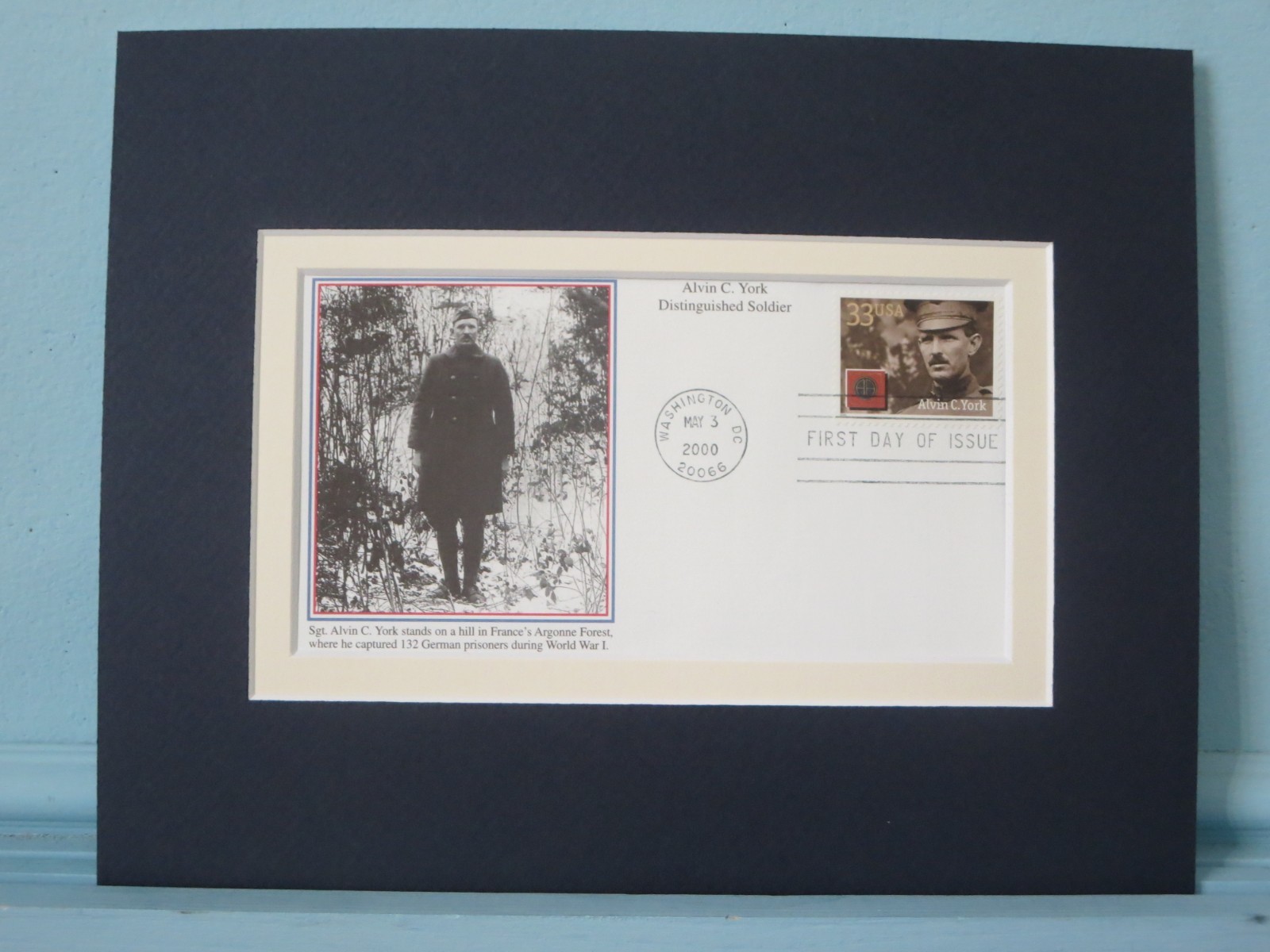 World War I Hero - Sergeant York & First day Cover of his own stamp
