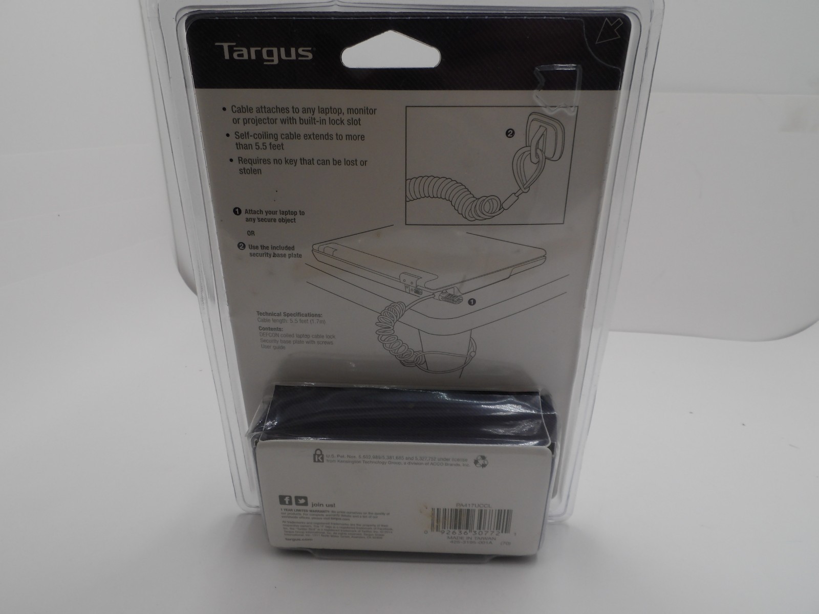 Targus Defcon CL Laptop Cable Lock NEW