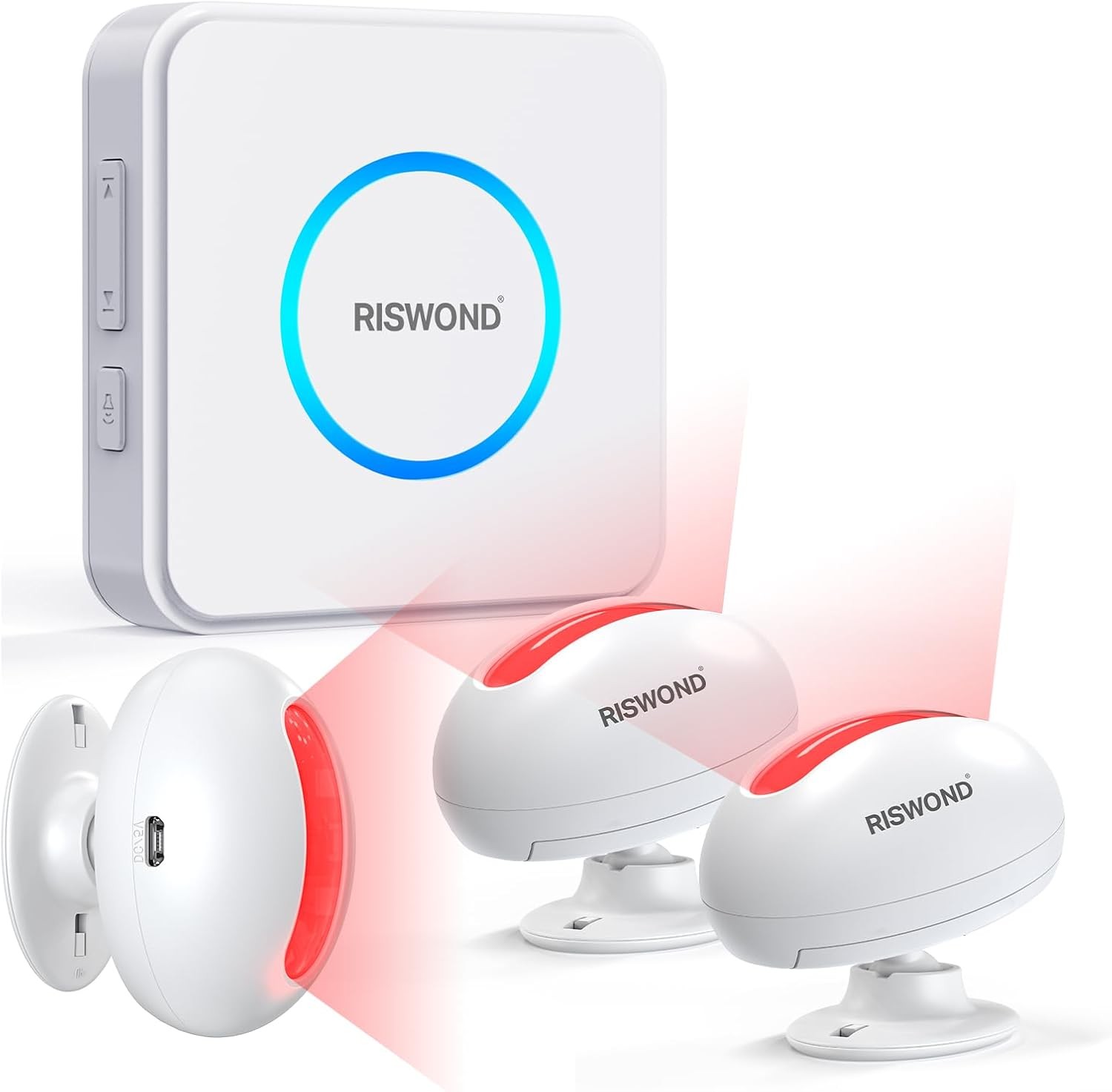 Motion Sensor Door Chime, USB/Battery Powered, 1 Receiver +3 Sensors