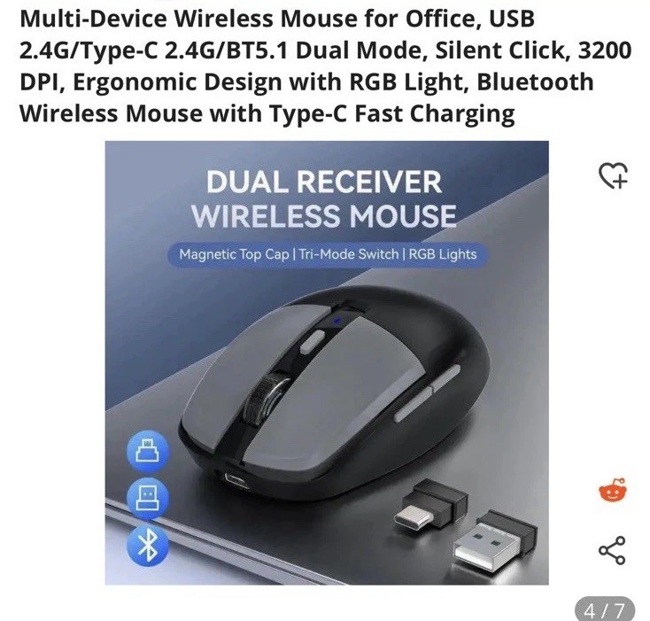 2.4G + Type- BT TRI-Mode Wireless charging mouse T 25