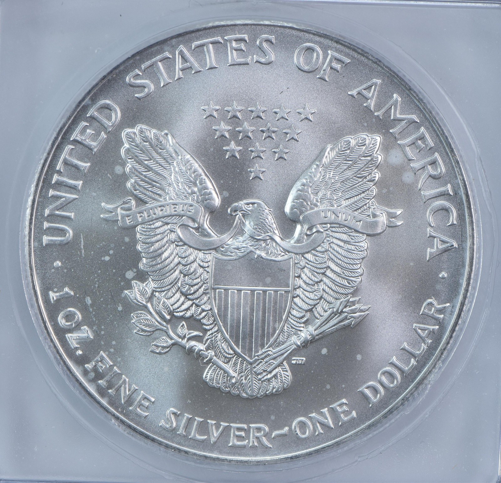 2002 American Silver Eagle Mint Error Struck Thru Authentic ICG