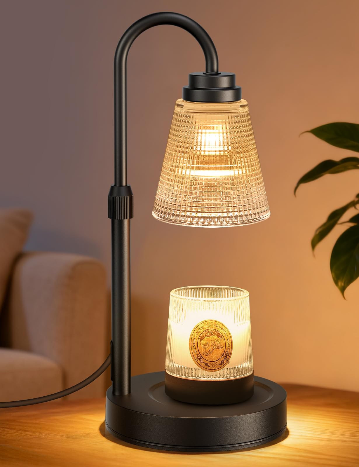 Candle Warmer Lamp with Timer Dimmable, Adjustable Height Wax Melts Warmer fo...