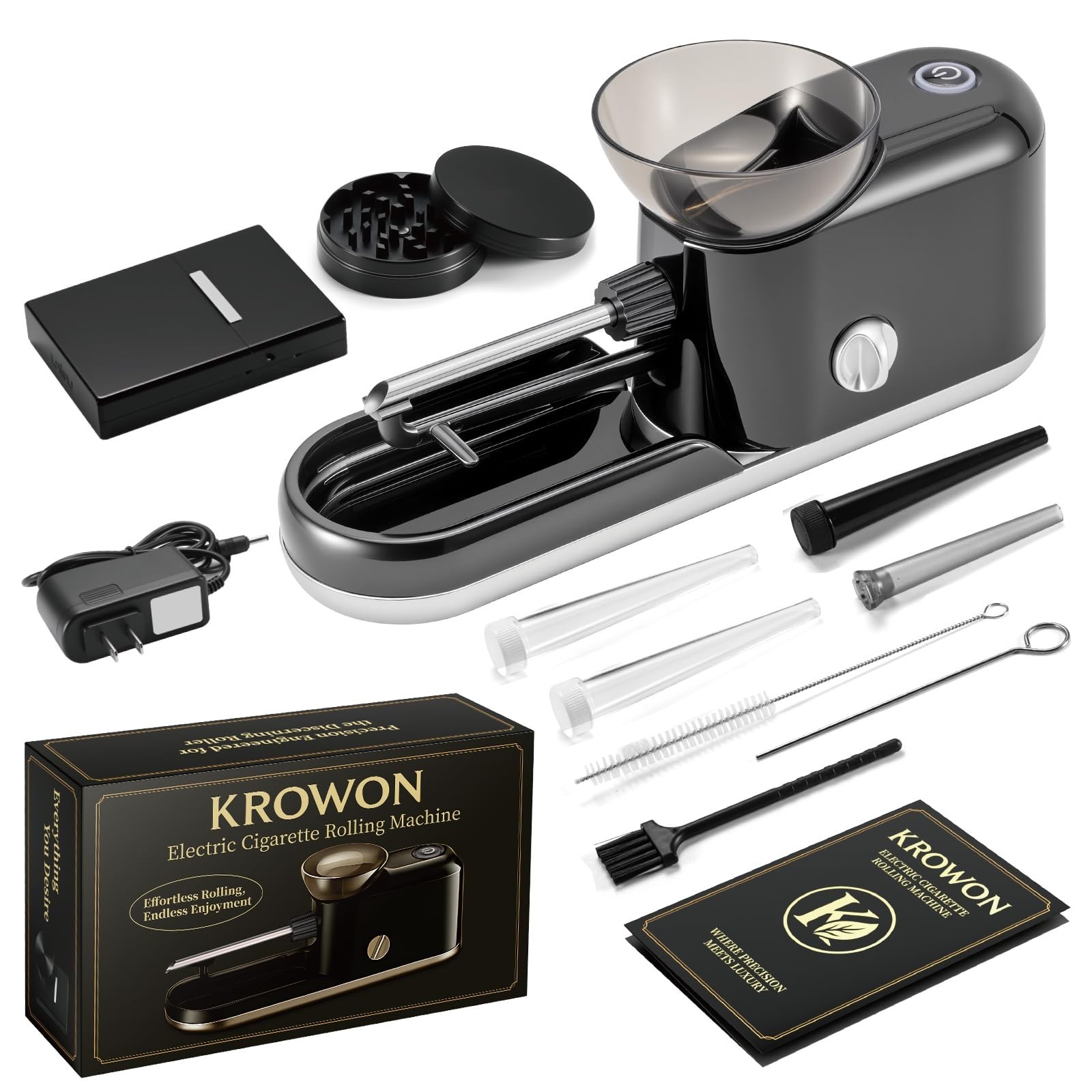 Automatic Electric Cigarette Rolling Machine - One-Touch Maker with Complete Kit