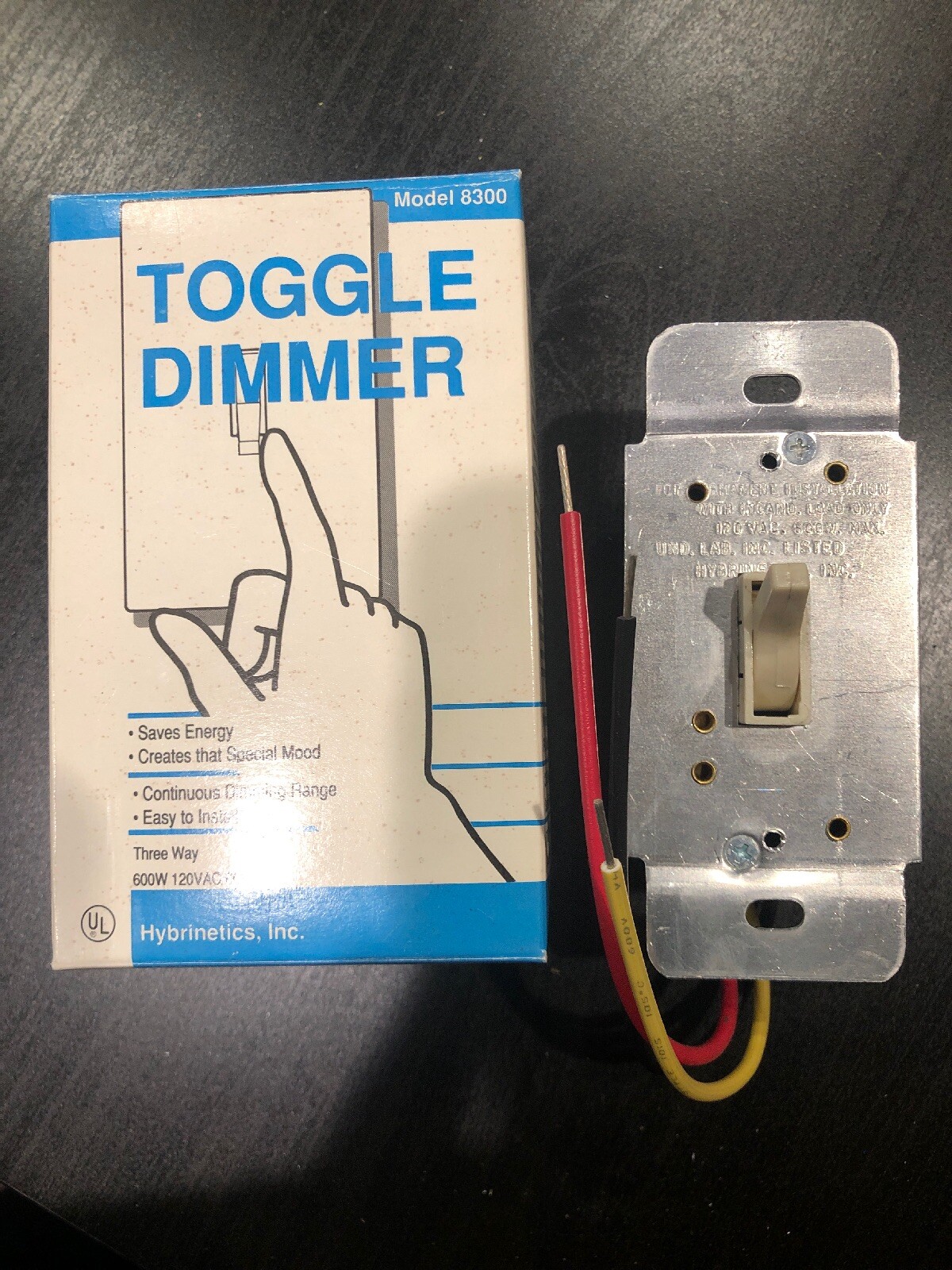 8300 Hybrinetics Inc. Toggle Dimmer Ivory 600W 120V