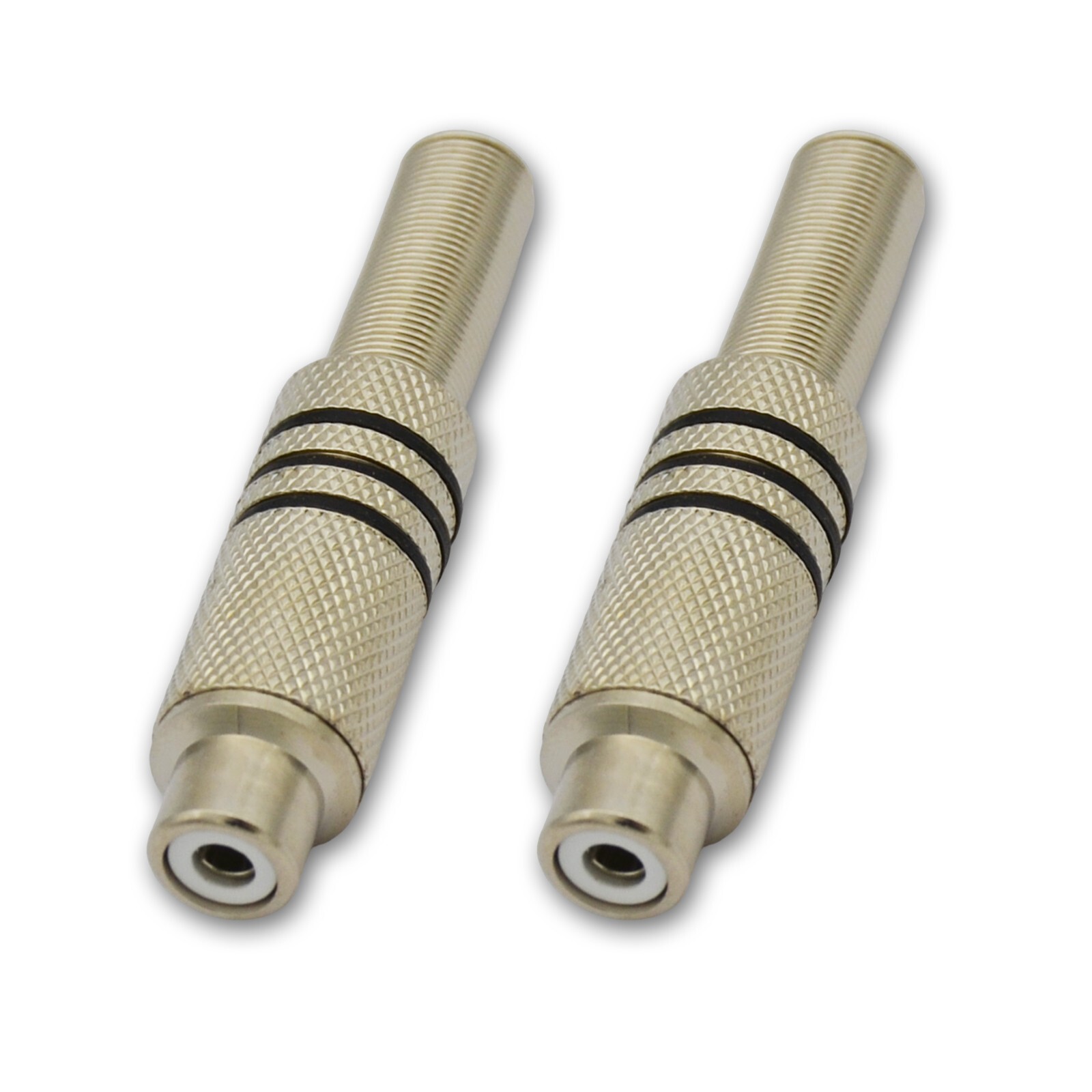 2,Black RCA Female Phono Plugs Jack Connectors – Solder Type for RCA Cable