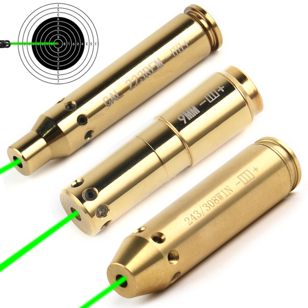 Green Dot Laser Bore Sight 9mm/223/5.56MM/.243/308 Laser Bore Sighter Cartridge