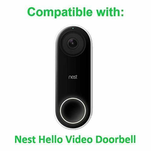 Wasserstein Wall Plate and Angle Mount Compatible With Google Nest Hello - Black