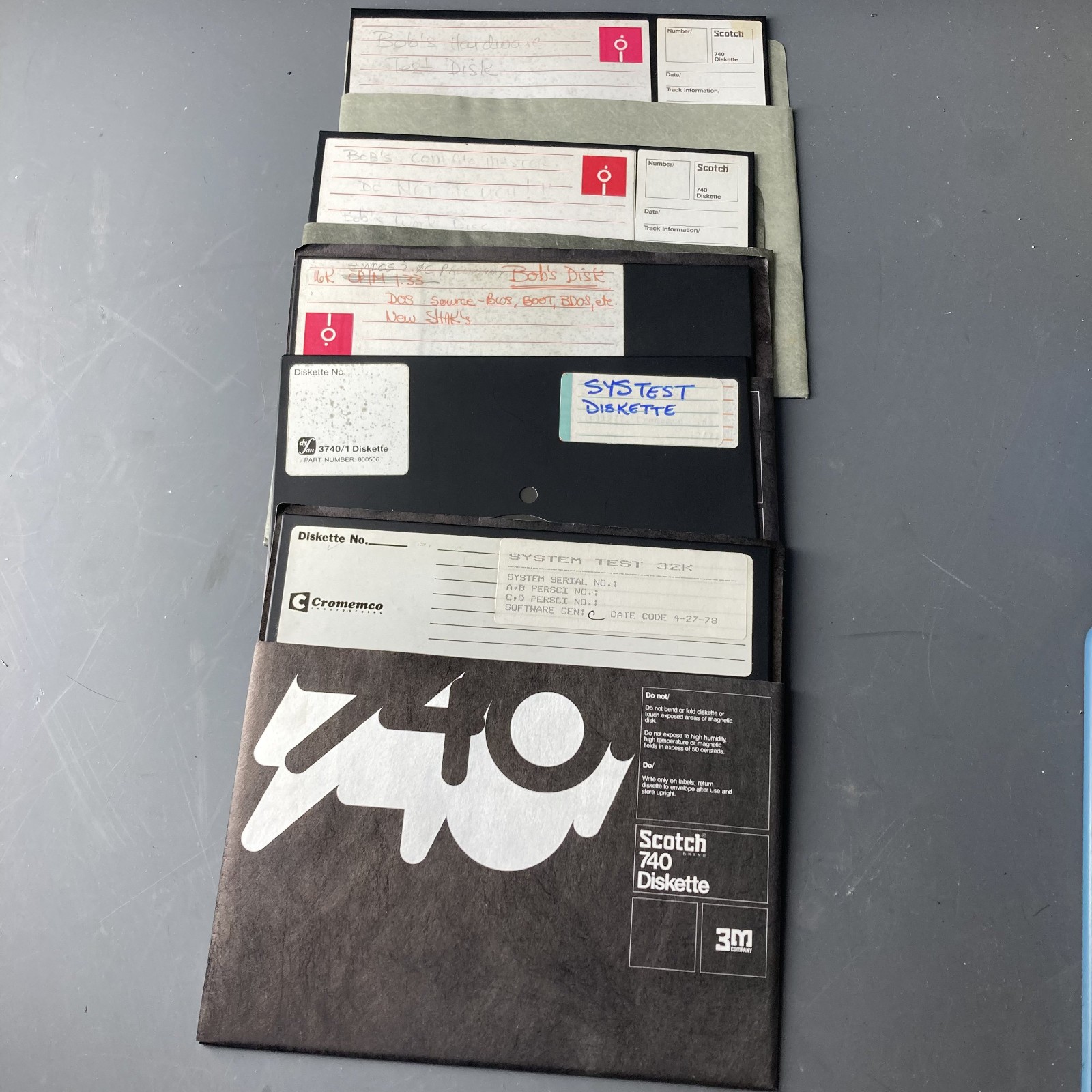 Lot of 5 Testing Software IT Diagnostic 8 Inch Floppy Diskette 70s 80s Cromemco