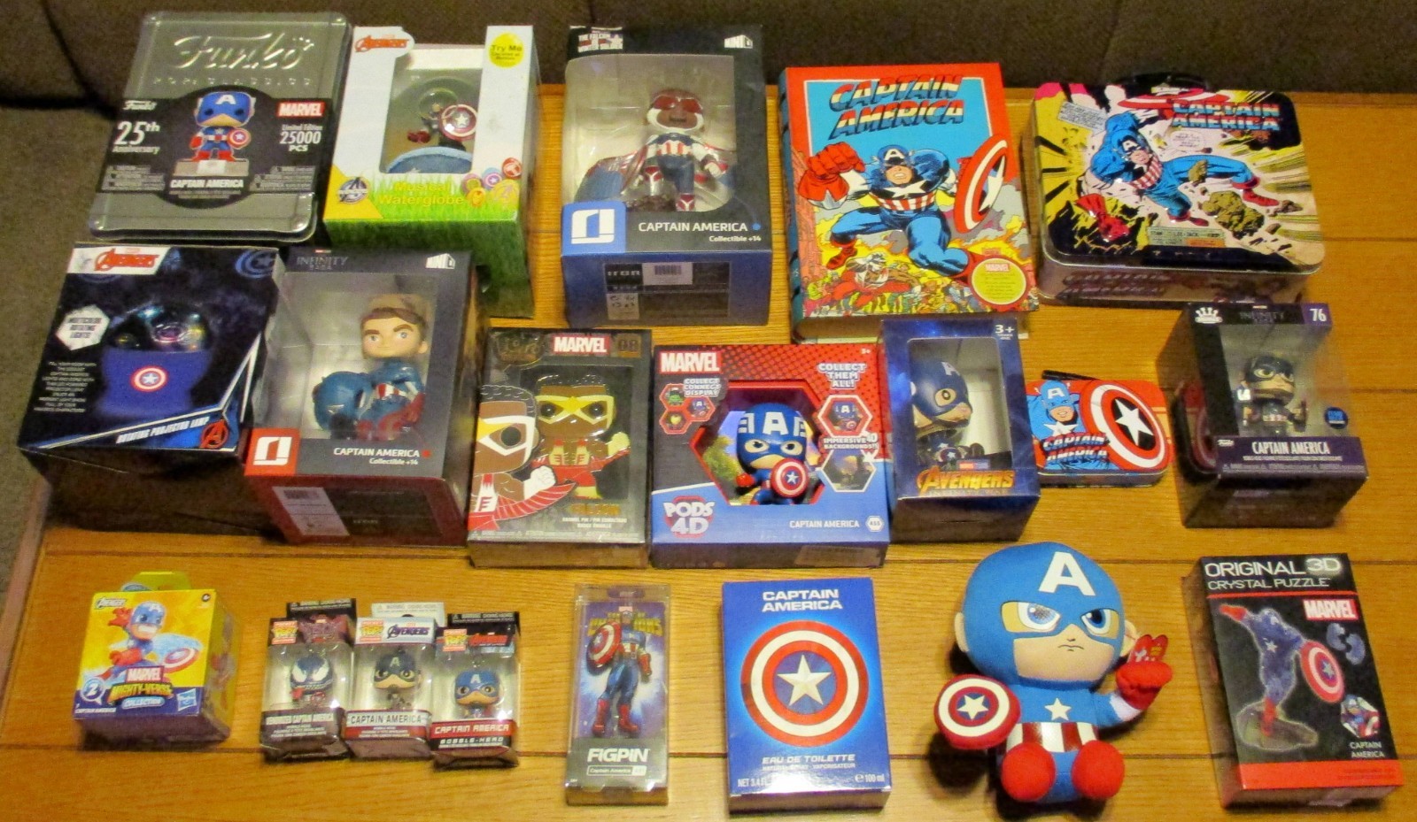 Captain America HUGE Lot (20) W/Snow Globe + Action Figures + Funko Pops Lot #15