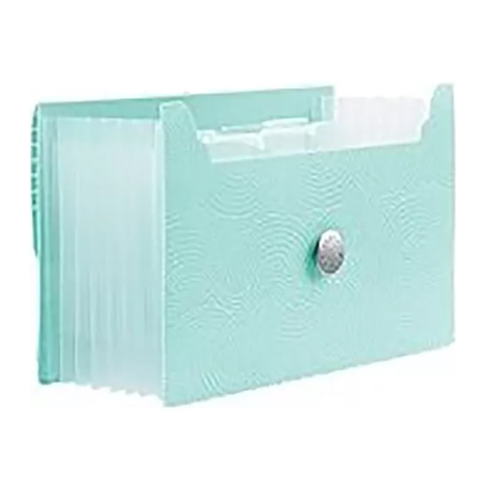 Martha Stewart Poly Accordion File SMALL SIZE 8 Pockets Teal Blue