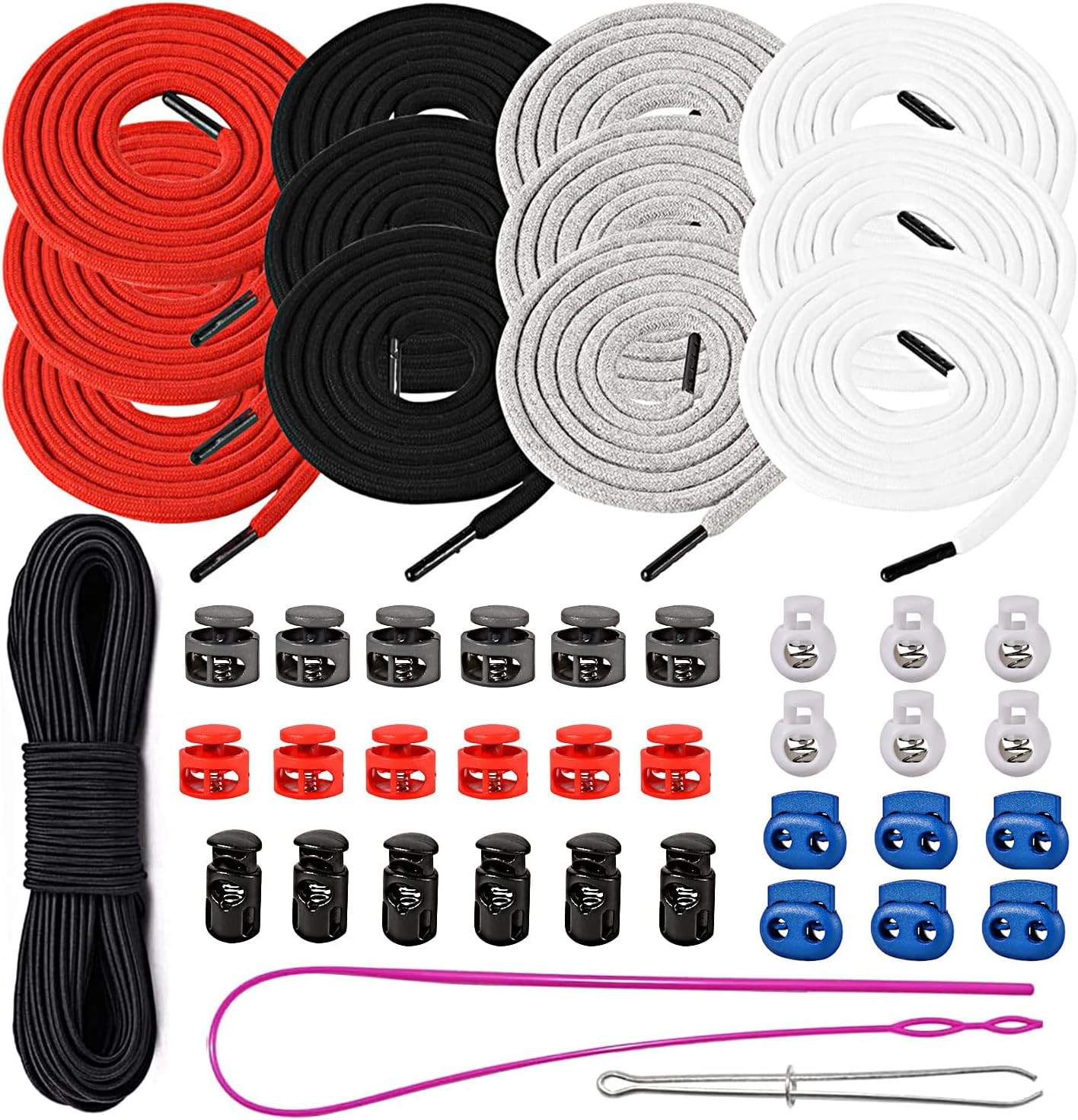 Drawstring Cord Trim Replacement Cording with Easy Threaders+Cord Locks End Spri