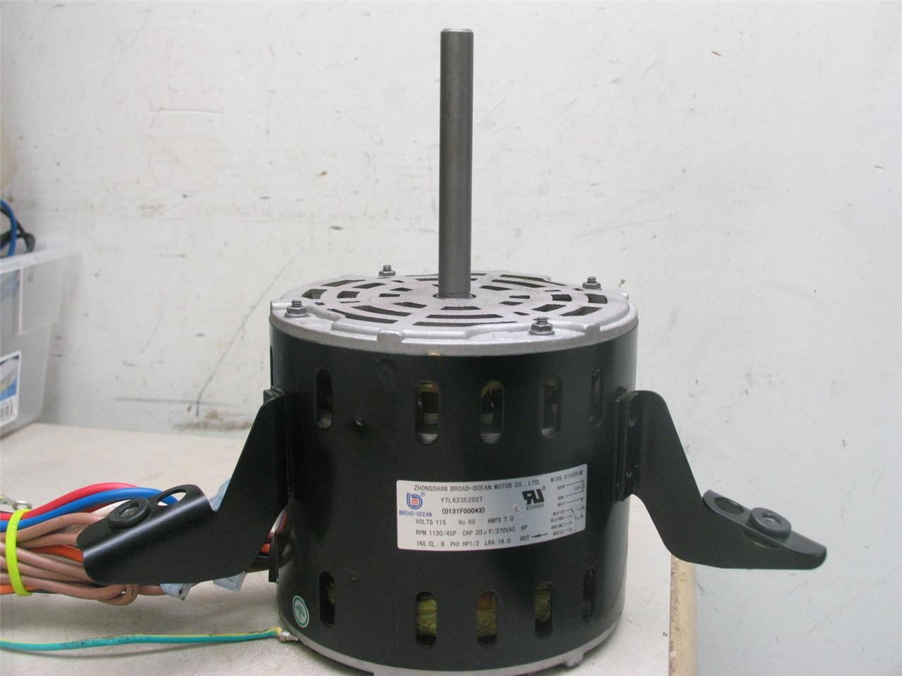 Zhongshan Broad-Ocean 0131F00043 Blower Motor Y7L623E202T 1/2HP 4SPD 115V