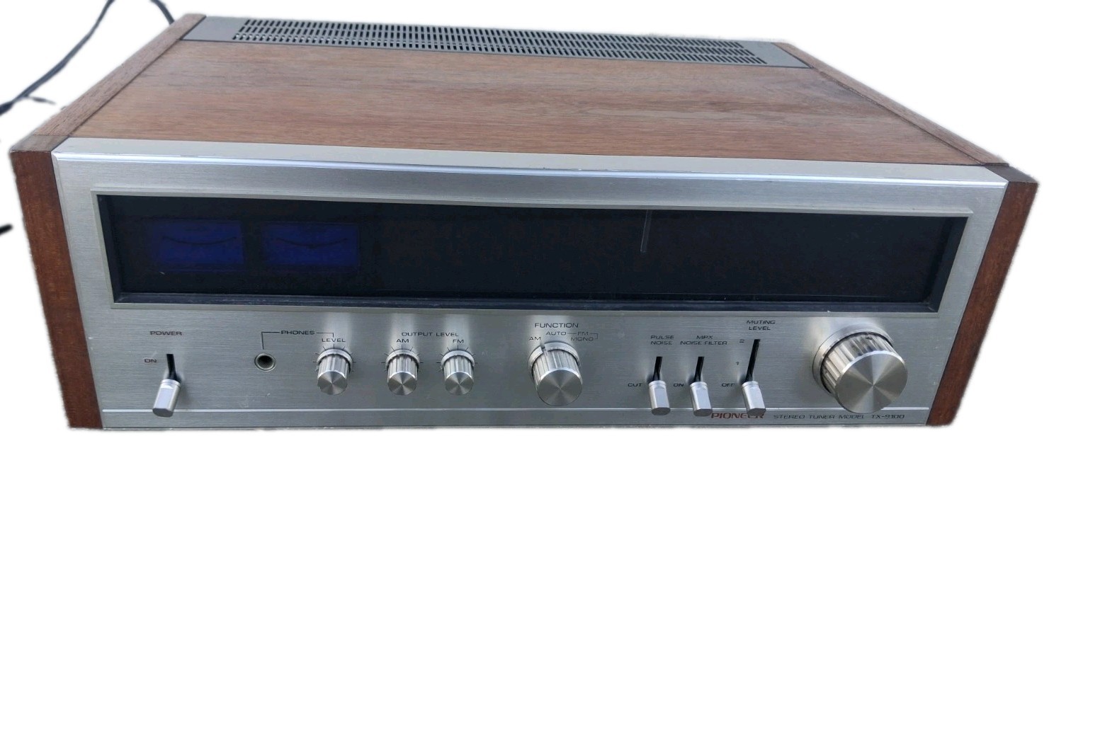 Vintage PIONEER TX 9100 STEREO TUNER   Nice Cond,  Wood Cabinet ,Rare Dual Meter