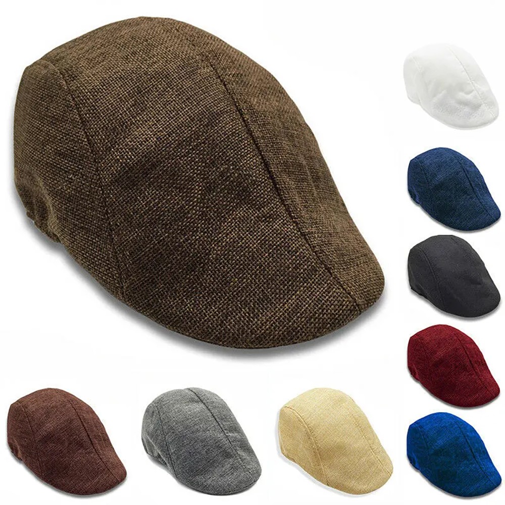 Traditional Irish Flat Cap Flax Ivy Cap for Men Classic Driving Hat Style