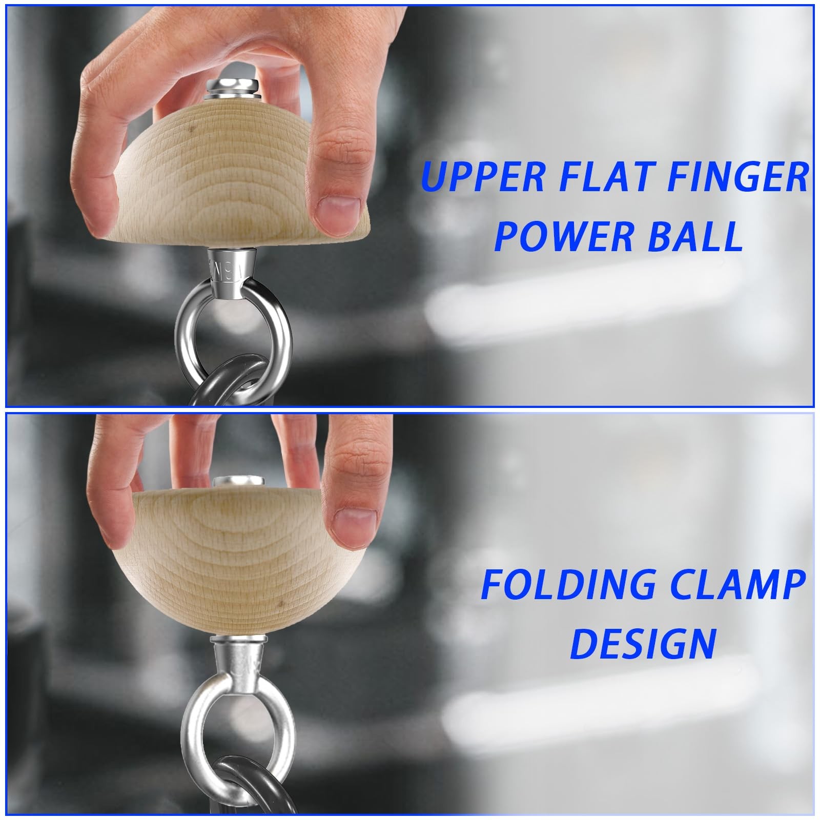 Pinch Grip Strength Trainer Set – Beech Wood Rectangle Block & Dual-Use Half ...