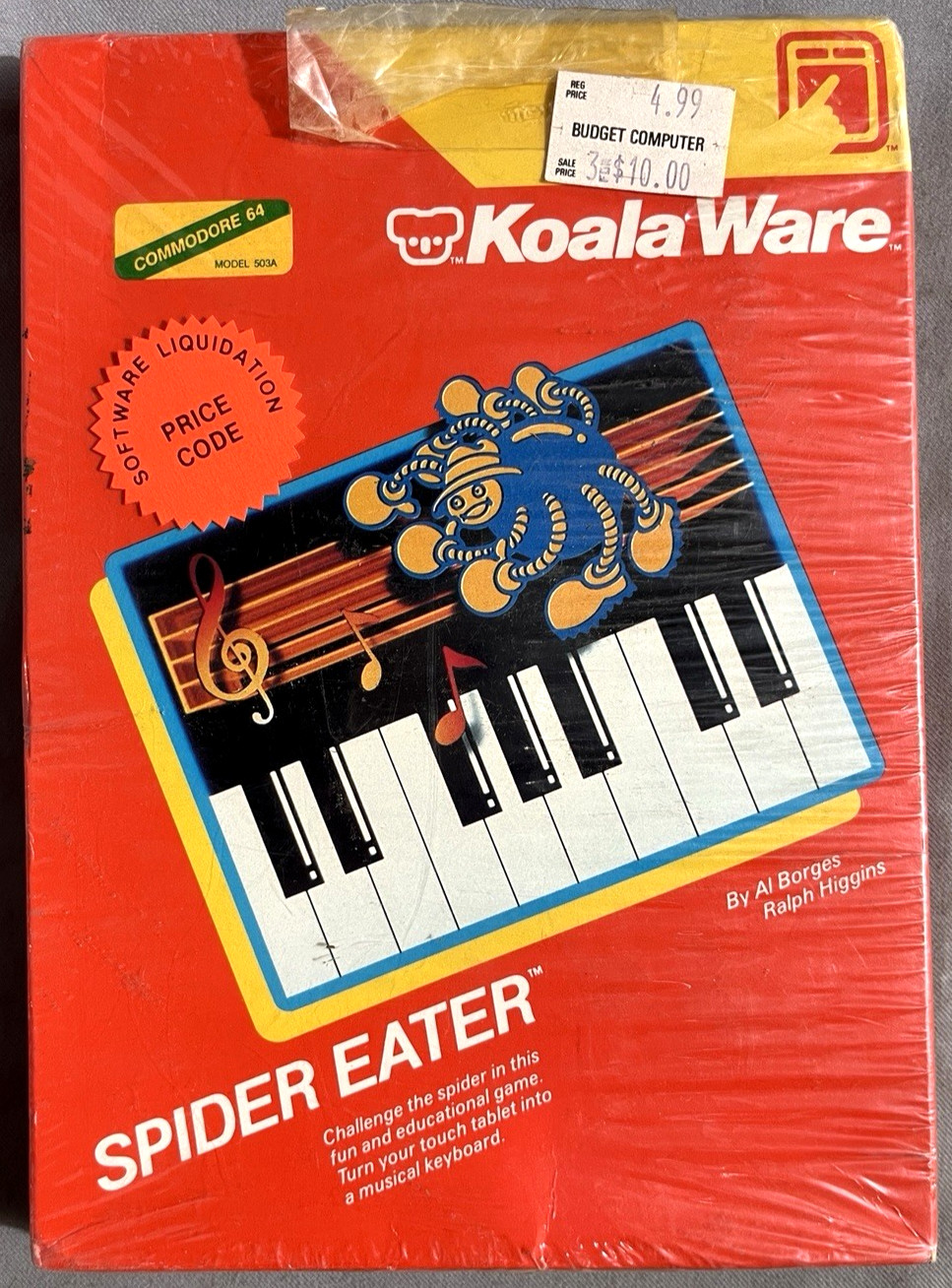 NIB! Spider Eater Music disk Commodore Educational Koala Ware