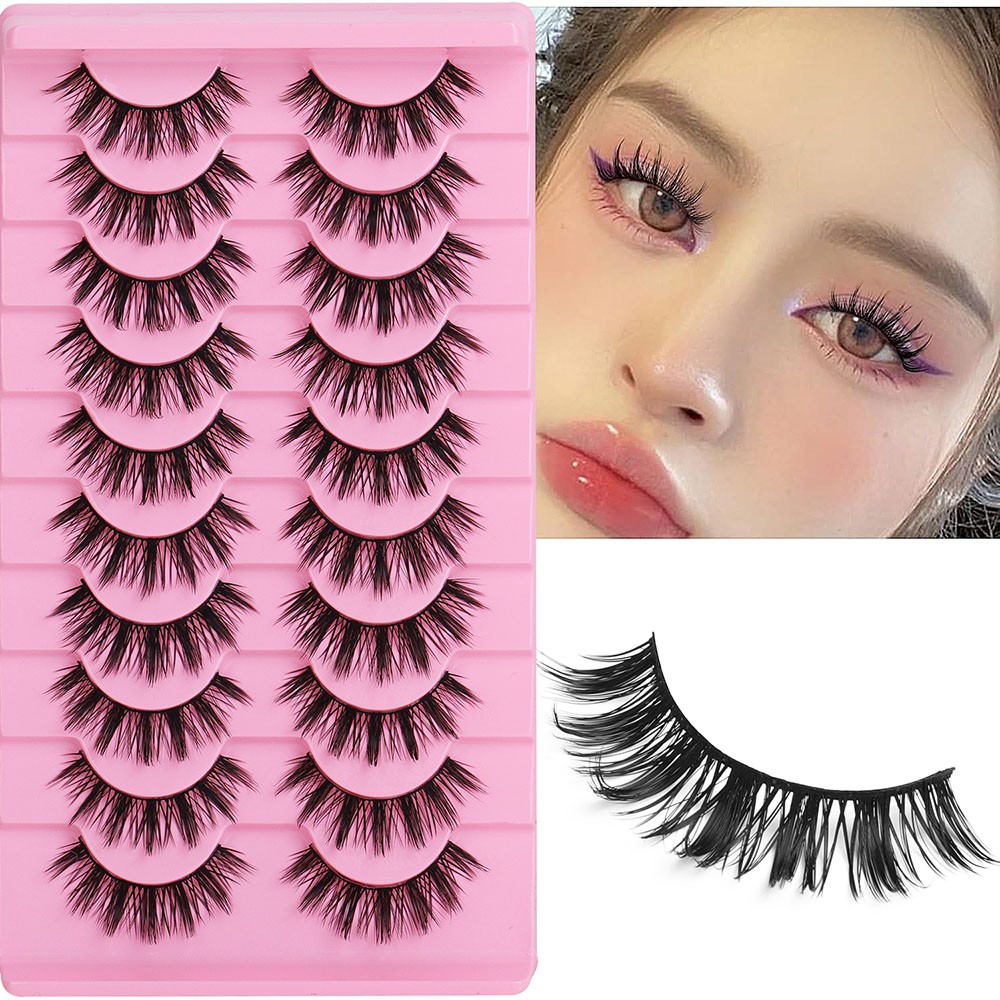 Faux Mink 3D False Eyelashes Dense Volume Fluffy Wispy Lashes Extension ☾