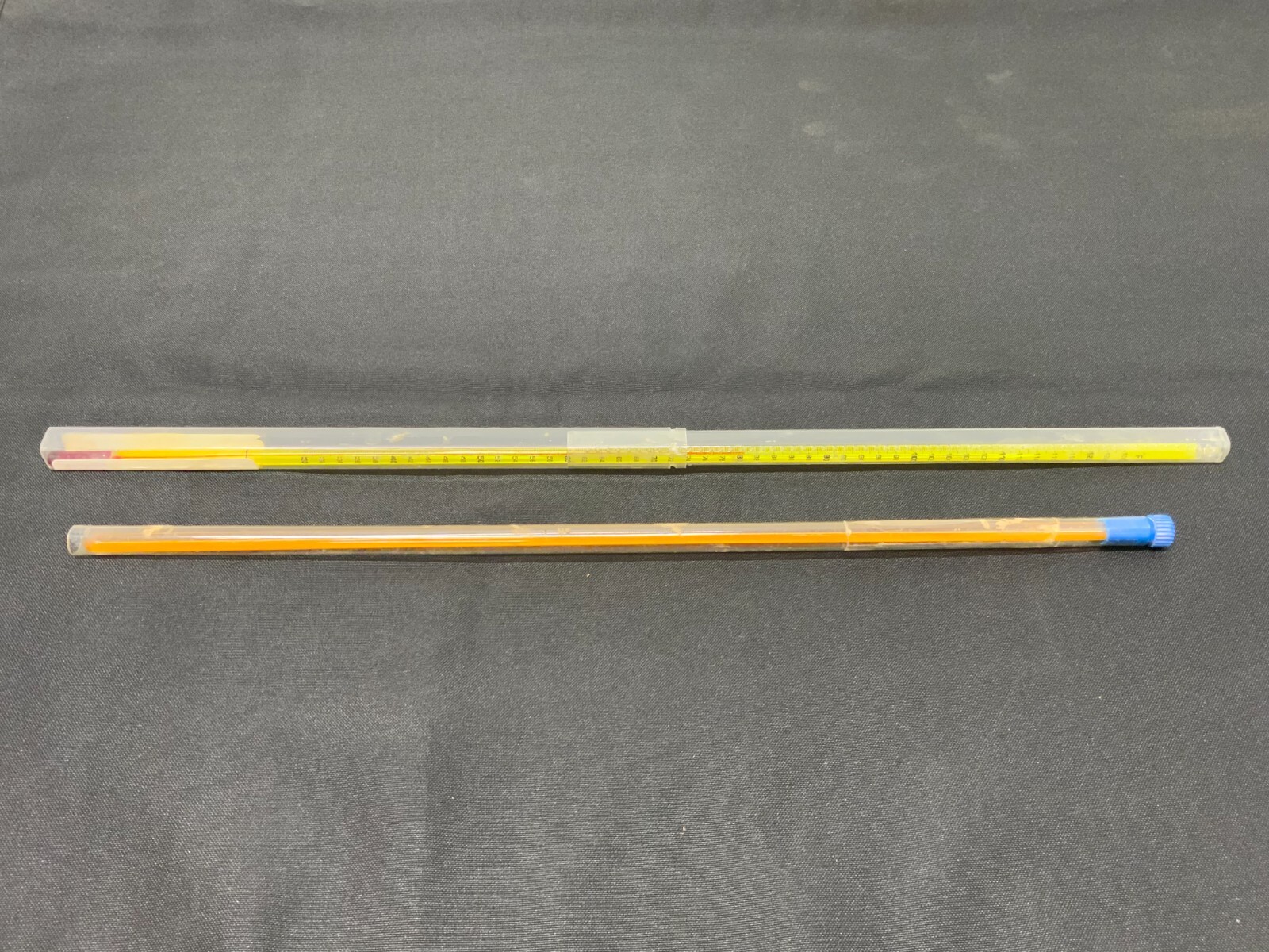 Lot of 2 Laboratory Thermometers ERTCO 1104 30-124 F & Fisherbrand 4885:1 243G