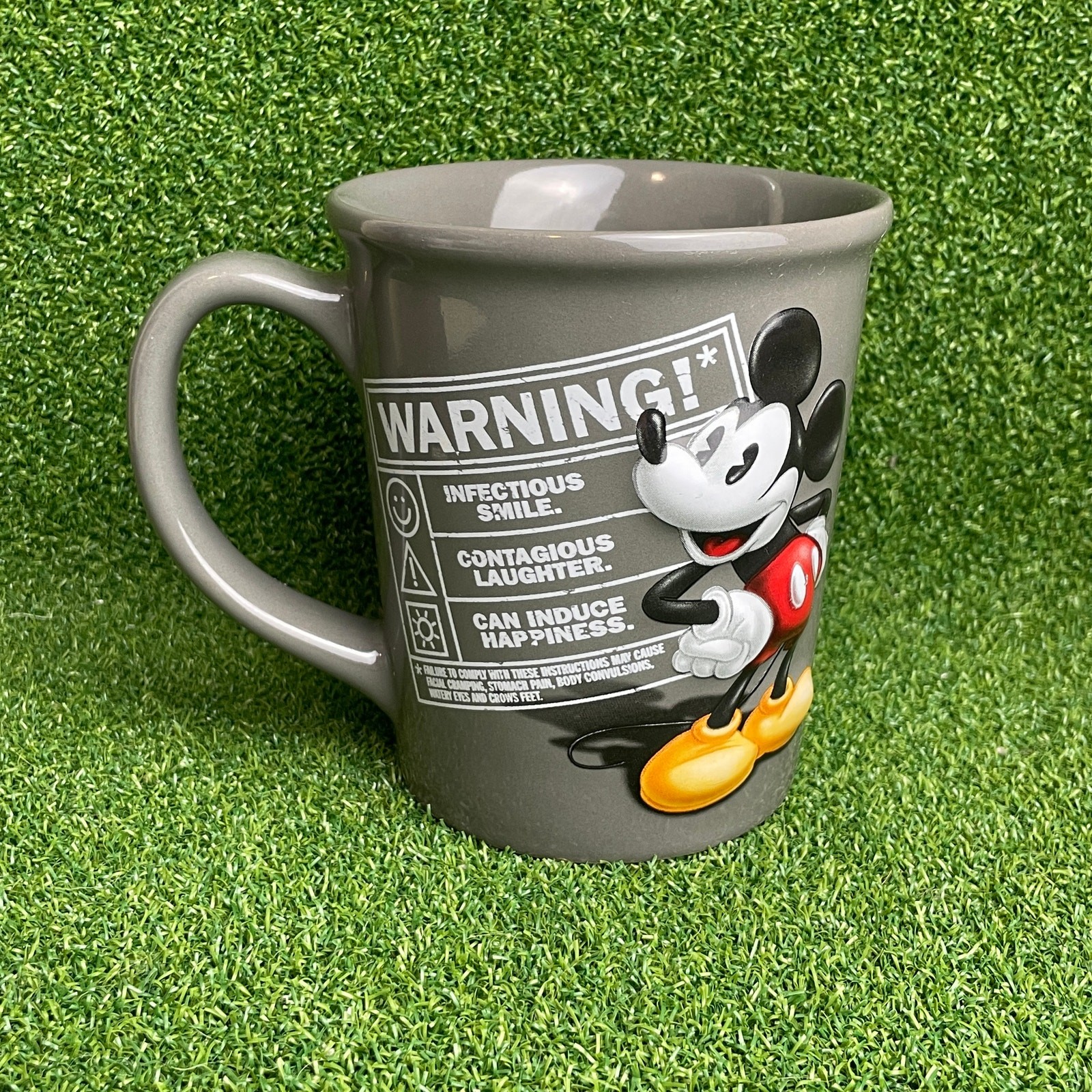 Vintage Disney Mickey Mouse 3D Warning Ceramic Coffee Mug