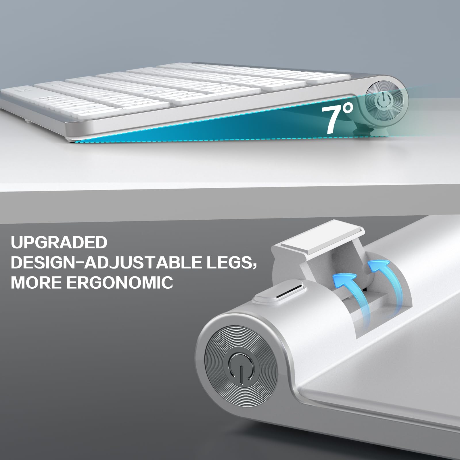 Wireless Keyboard, Ergonomic,Dustproof,2.4G Slim and Compact Quiet Wireless K...