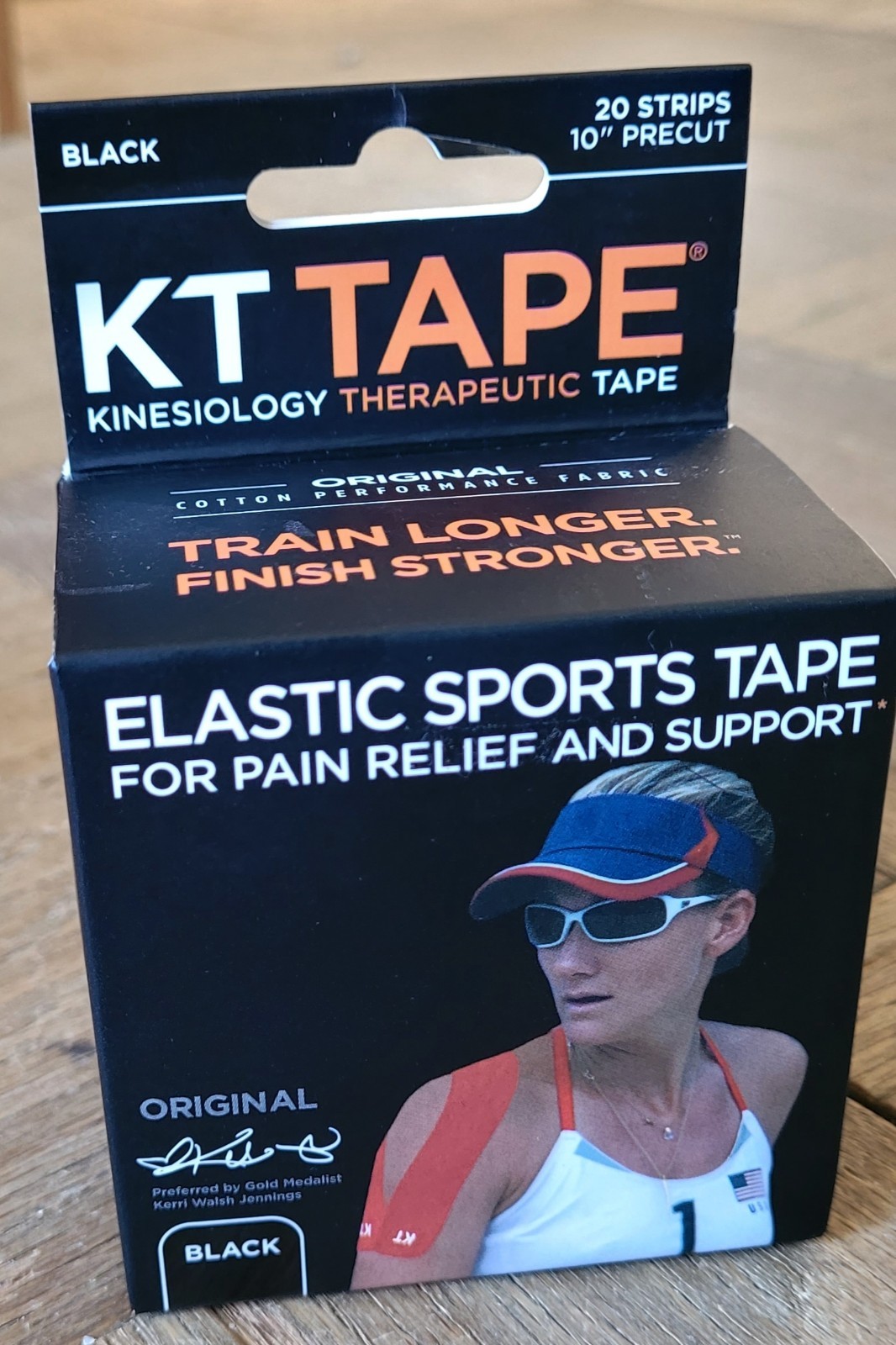 KT TAPE Original Kinesiology Elastic Sports BLACK Tape - 20 Strips - 2x10 inches