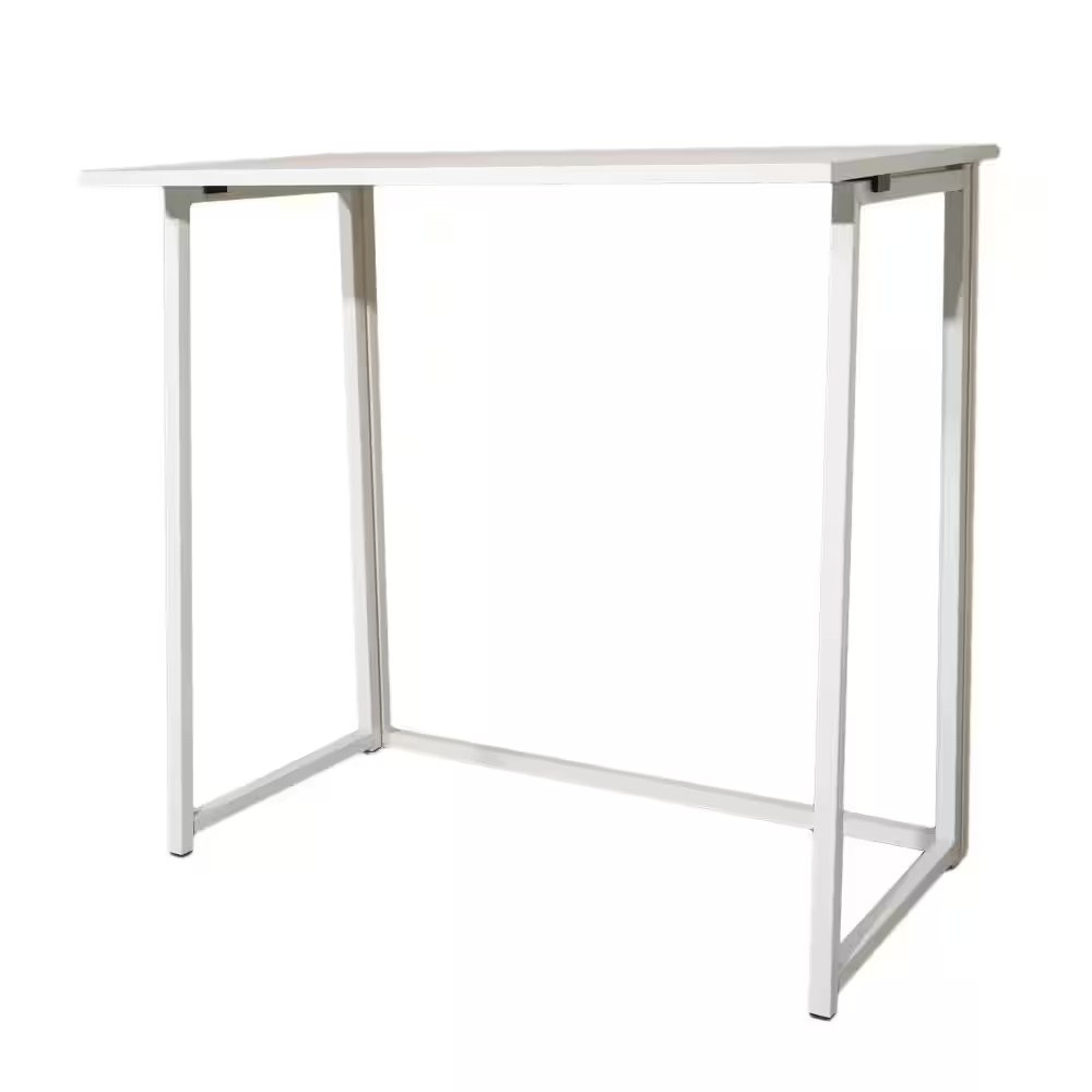 Simple Collapsible 31.5 In. H W Rectangular White Computer Desk