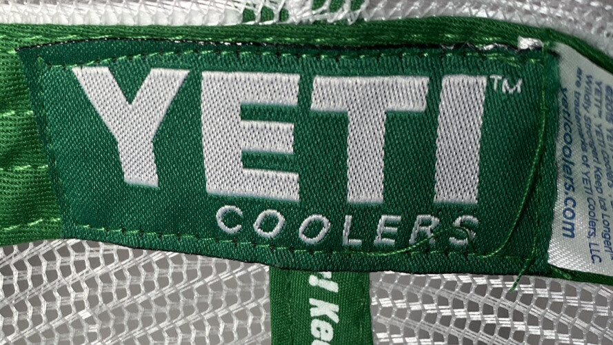 YETI Coolers Logo Trucker Hat Cap Green White Mesh SnapBack