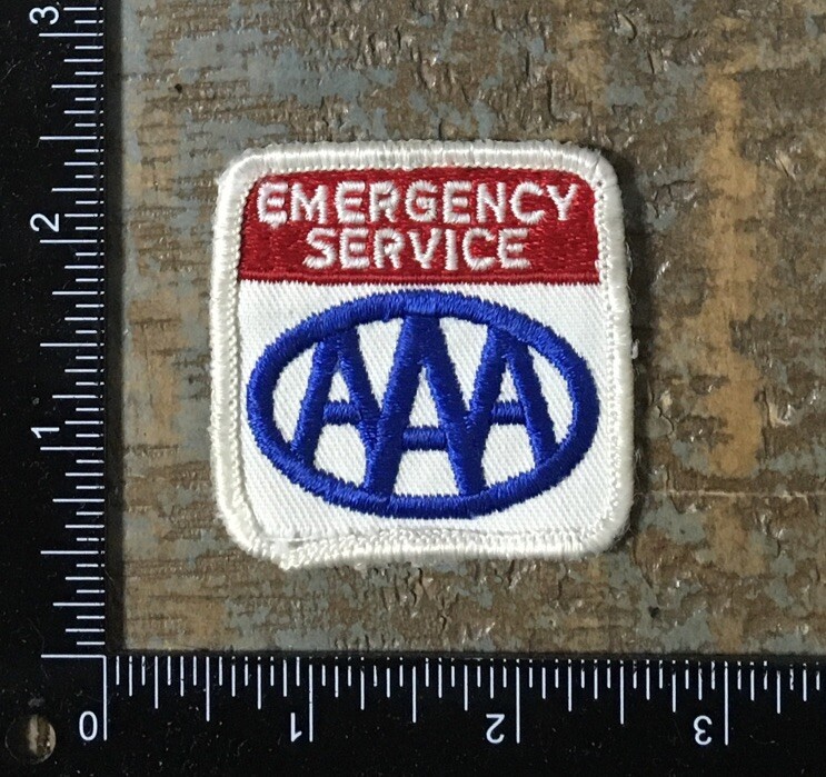 Vintage AAA EMERGENCY SERVICE Logo Embroidered Sew-On Patch 1970's Twill